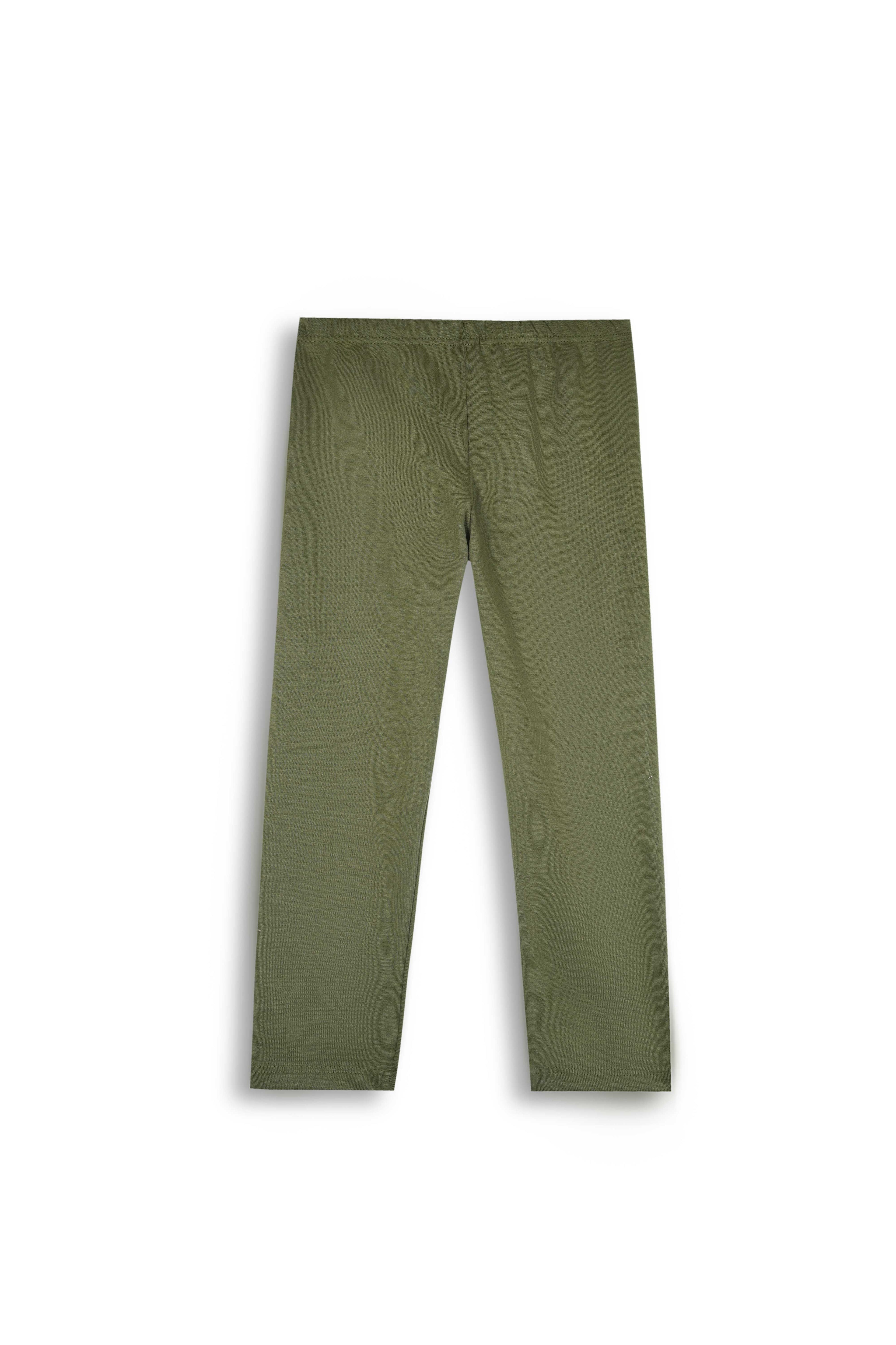 Green Ribbed Lycra Tights for winter | Stretchable & Trendy Fit