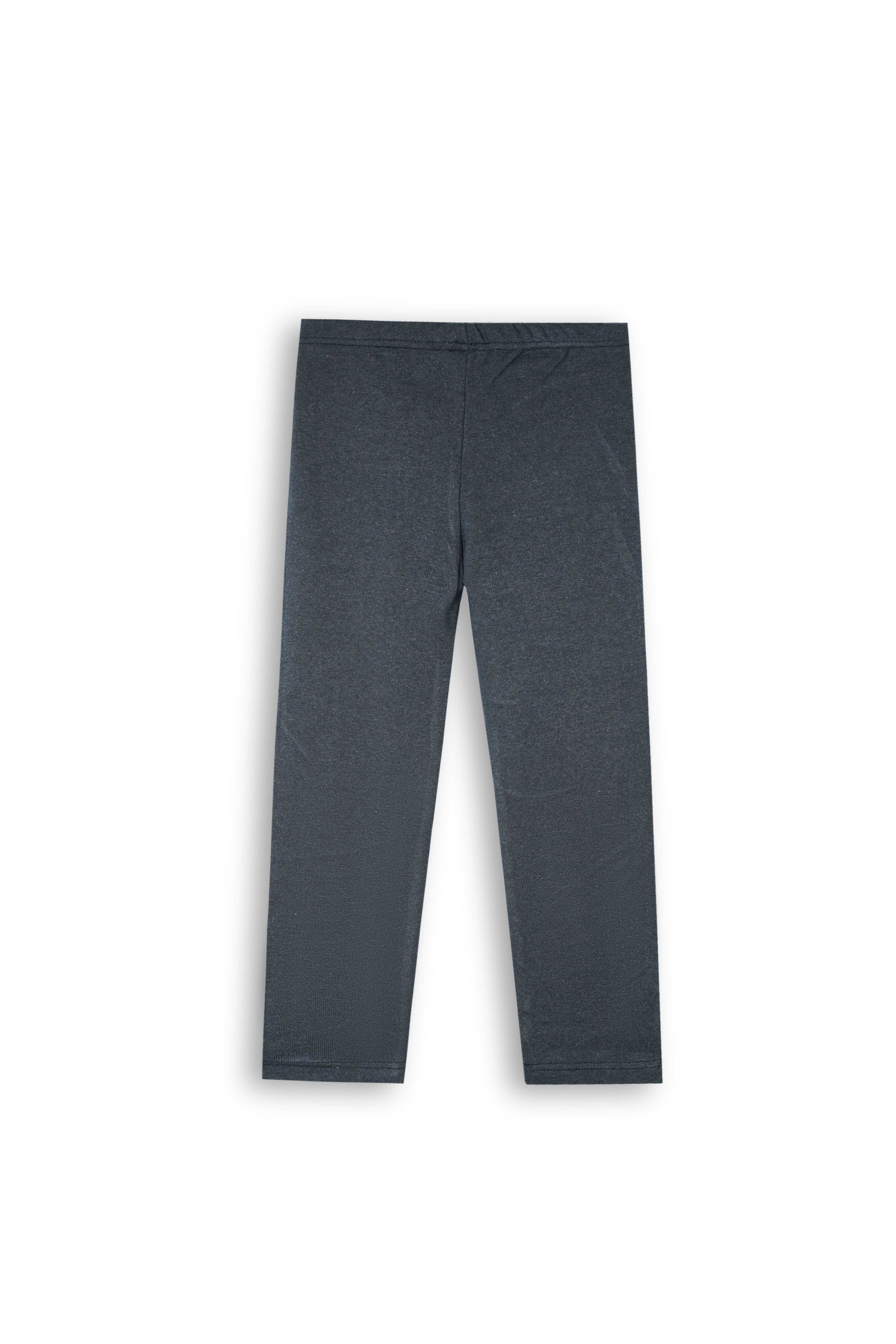 Charcoal Ribbed Lycra Tights for winter | Stretchable & Stylish Fit