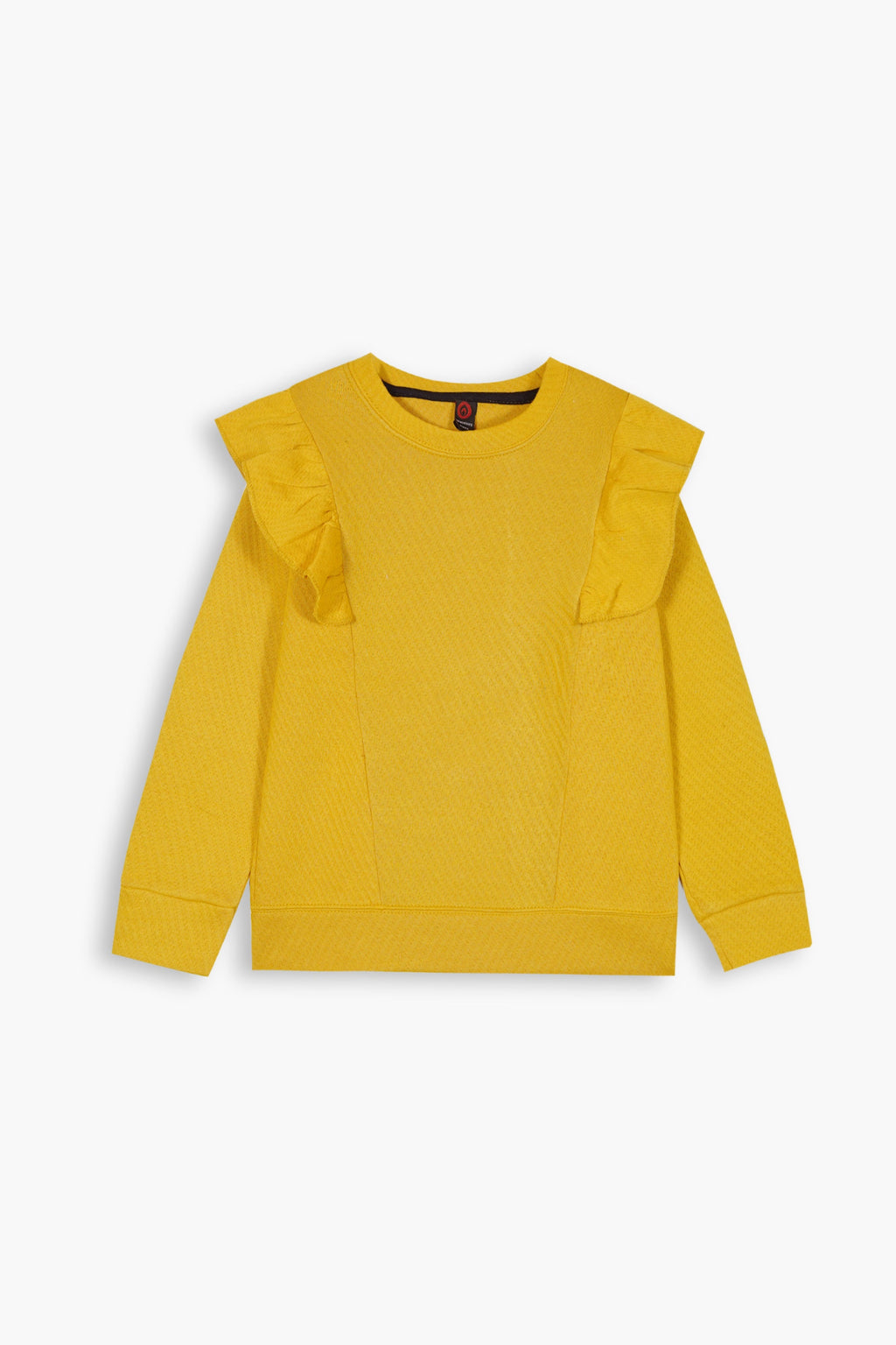 Cherry yellow Quilted Ruffle Suit for Girls | Winter 2-Piece Set