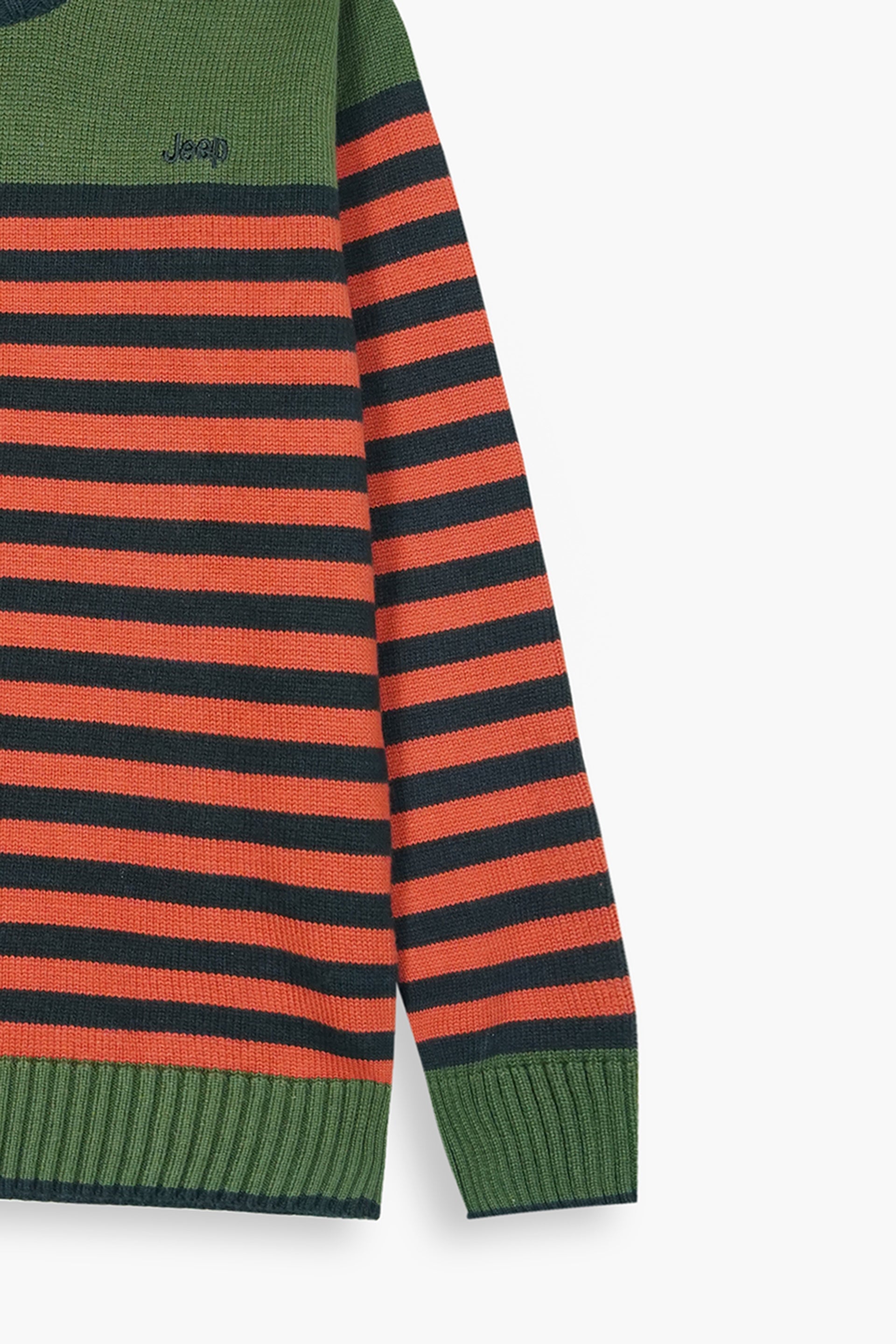 Jeep Multicolor Cotton Sweater – 100% Cotton | Warm & Stylish Winter Wear for Kids (Orange and Green))
