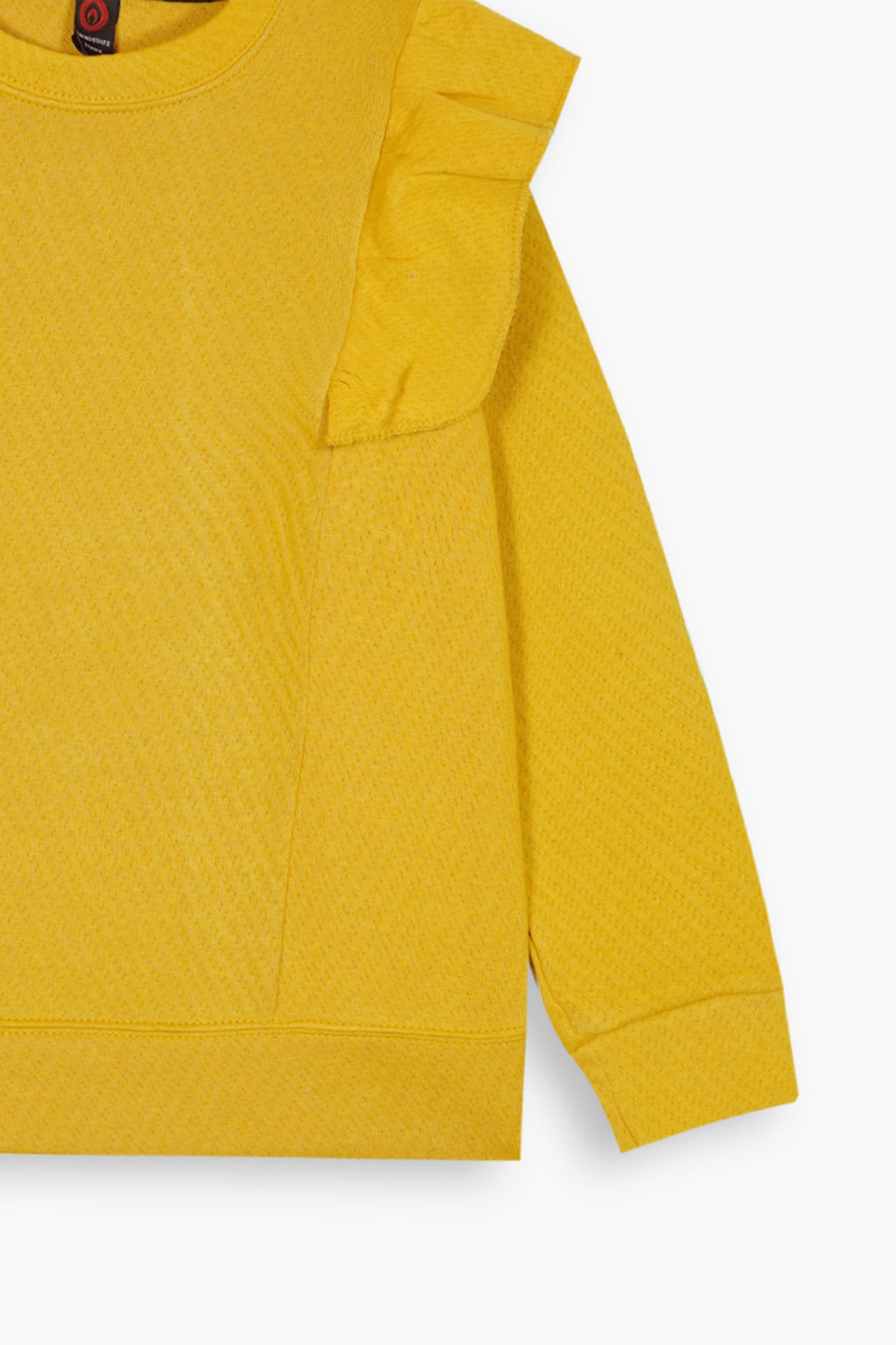 Cherry yellow Quilted Ruffle Suit for Girls | Winter 2-Piece Set