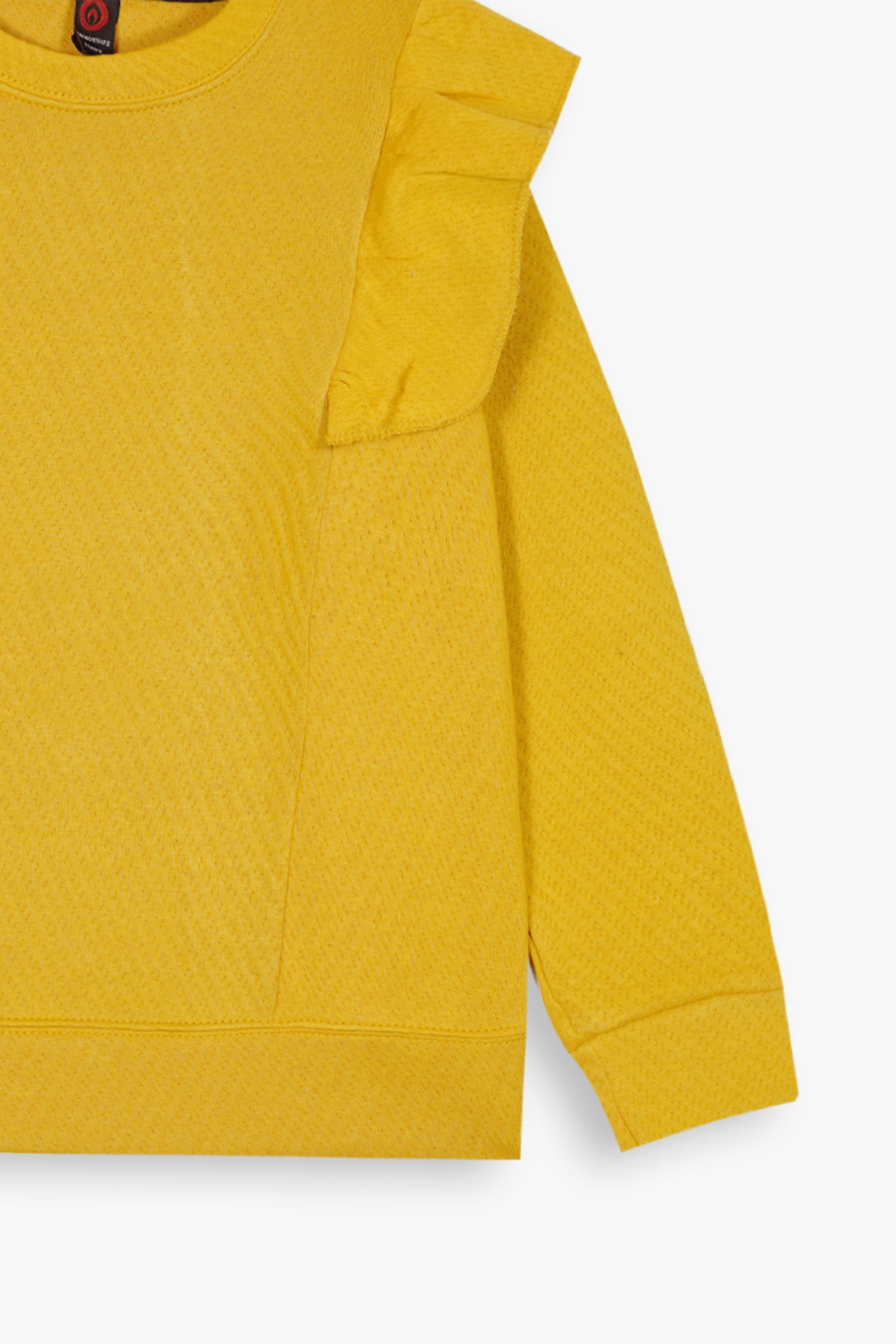 Cherry yellow Quilted Ruffle Suit for Girls | Winter 2-Piece Set