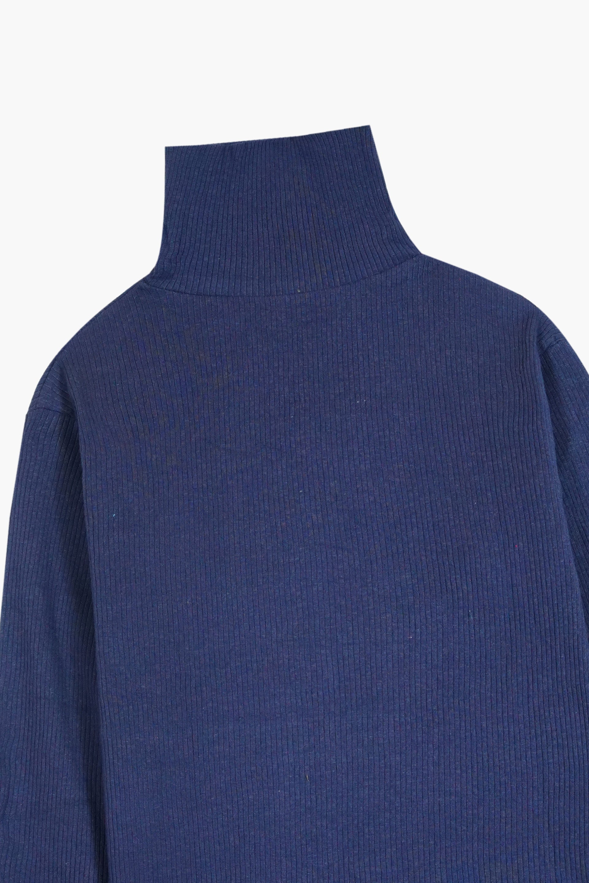 Kids Ribbed High Neck Winter Top Navy – Soft, Warm & Stylish