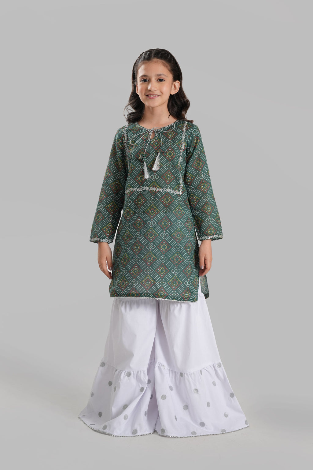 2 Pcs Digital Print Lawn chunri-Green