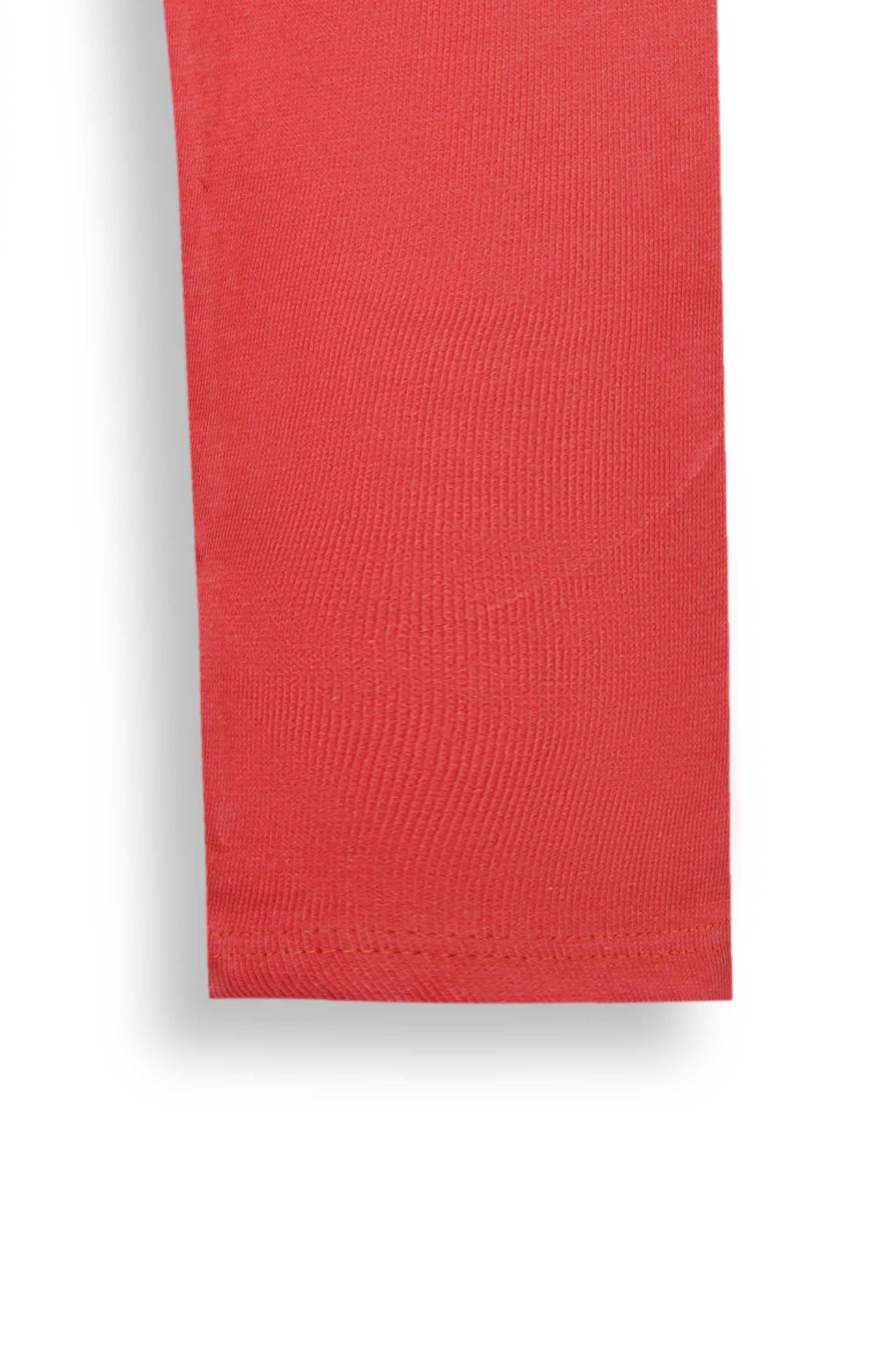 Red Ribbed Lycra Tights for winter | Stretchable & Trendy Fit