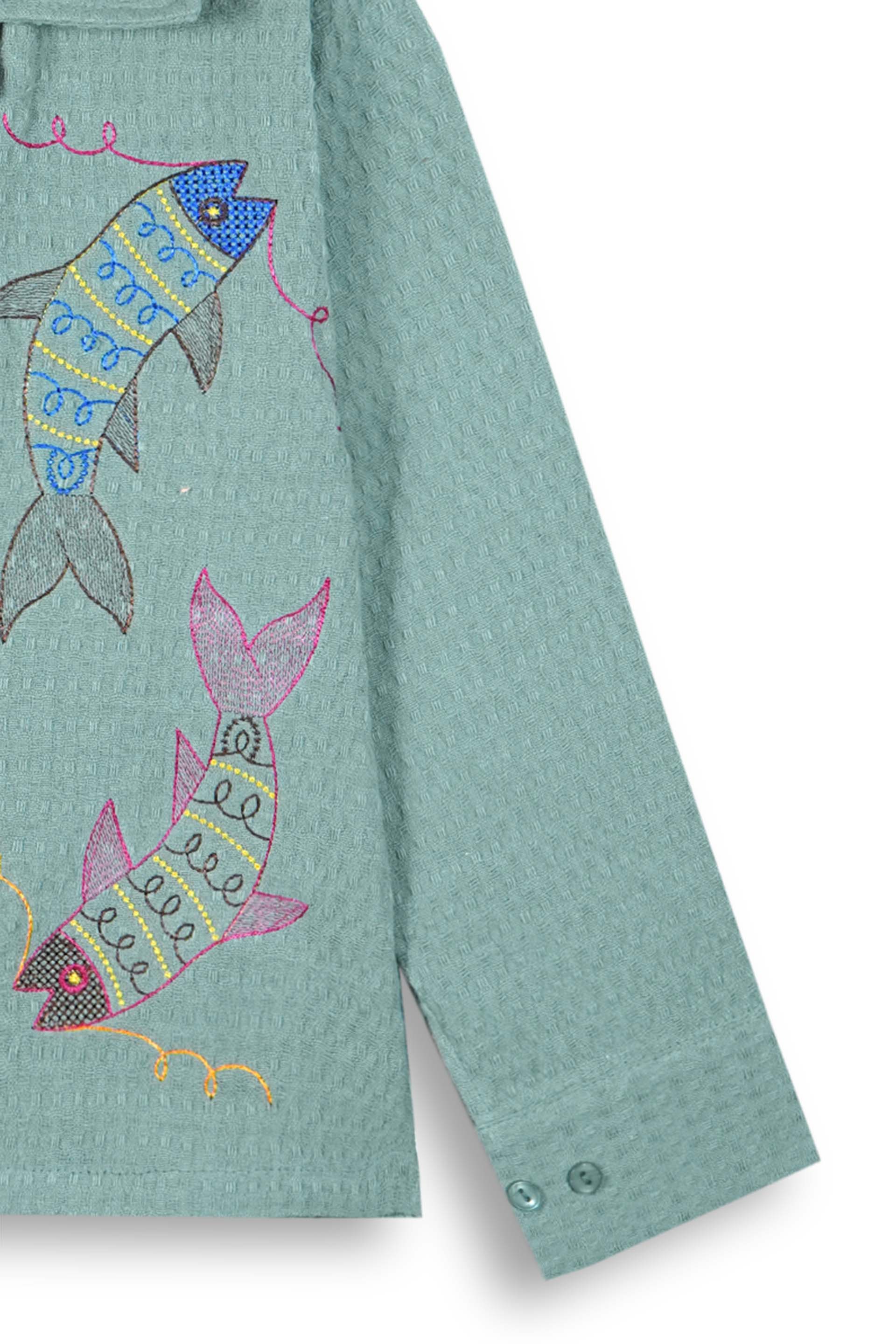 Embroidered Jacquard Shirt | Stylish Winter Wear