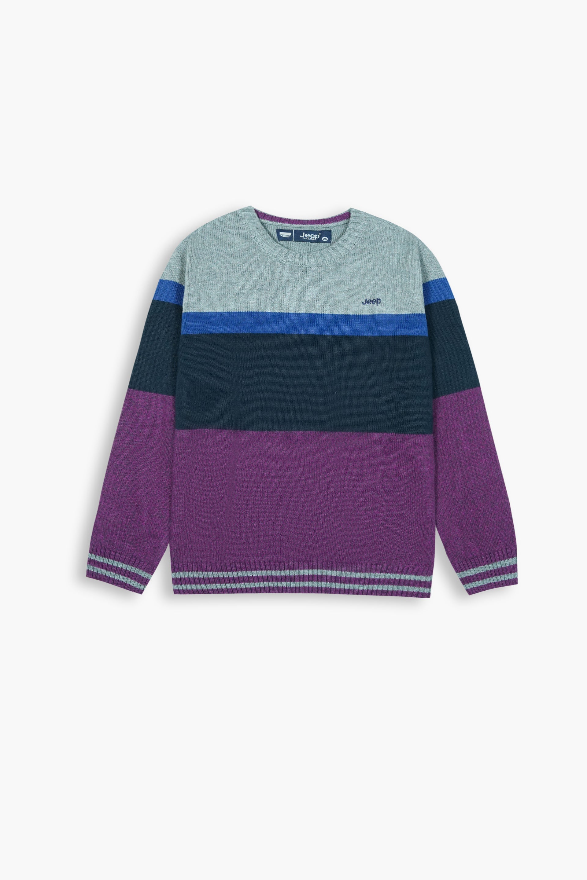 Jeep Multicolor Cotton Sweater – 100% Cotton | Warm & Stylish Winter Wear for Kids (Black & Grey)