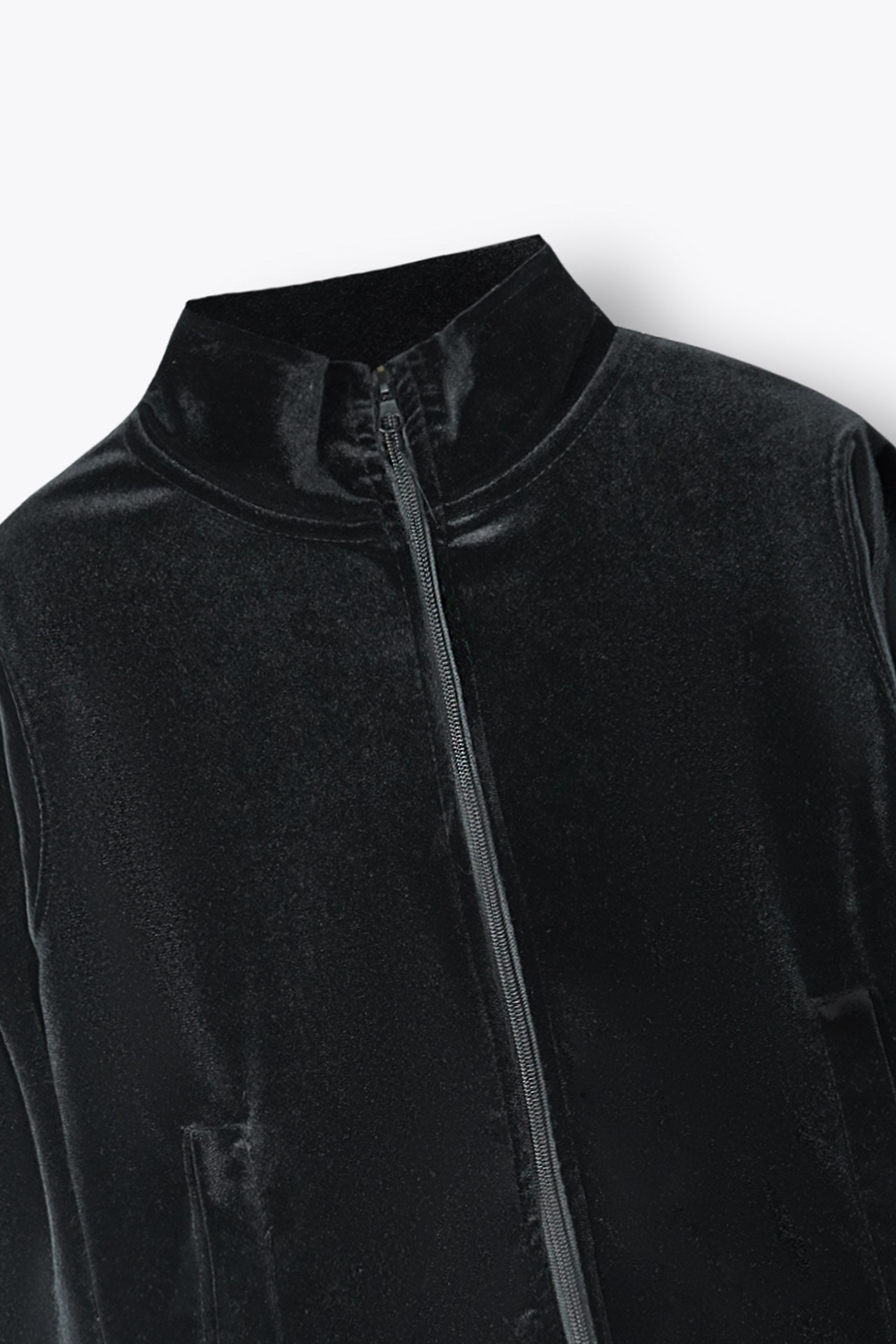 Kids Velvet Tracksuit – Jet Black