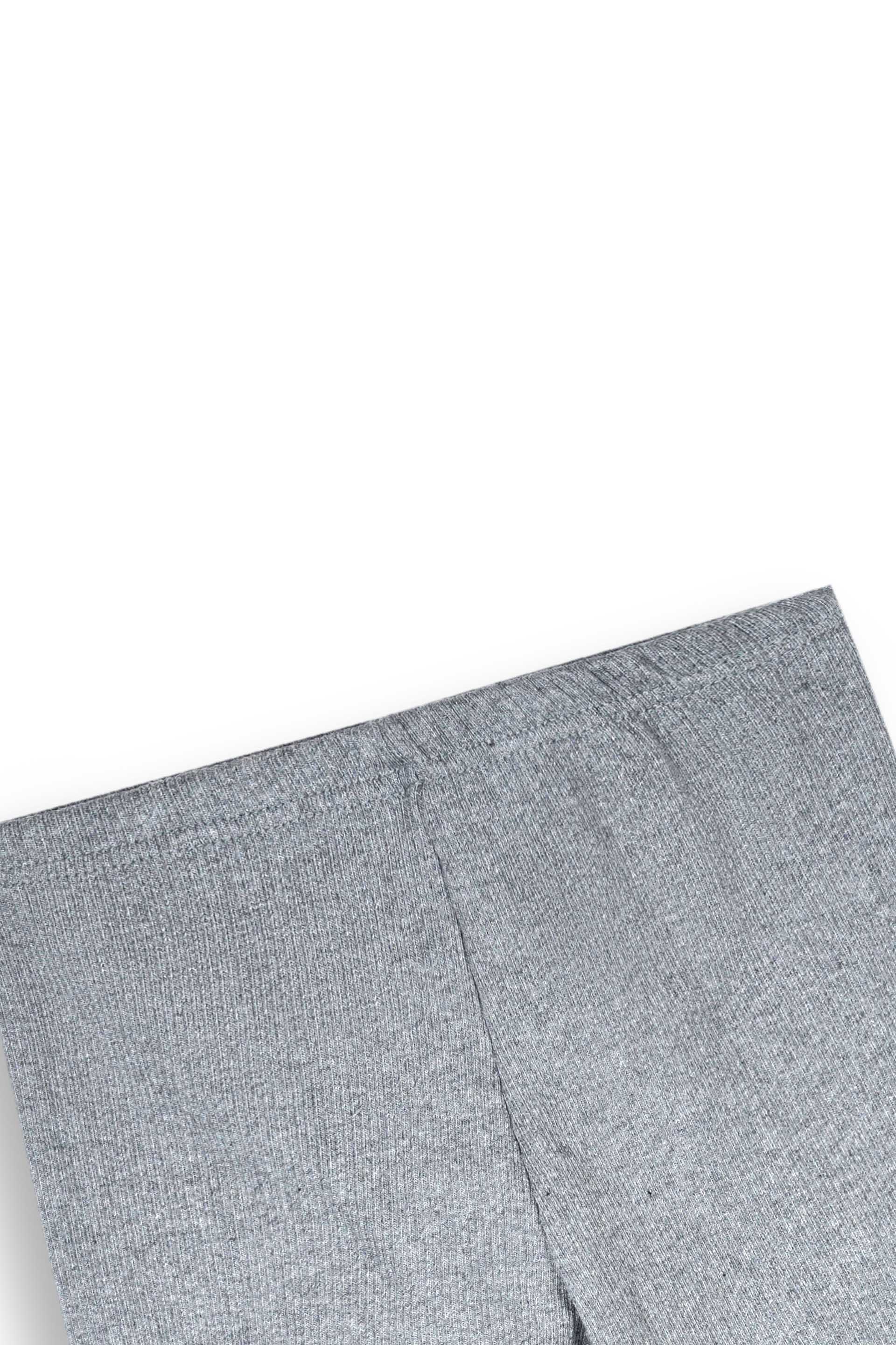 Grey Ribbed Lycra Tights for winter | Stretchable & Trendy Fit