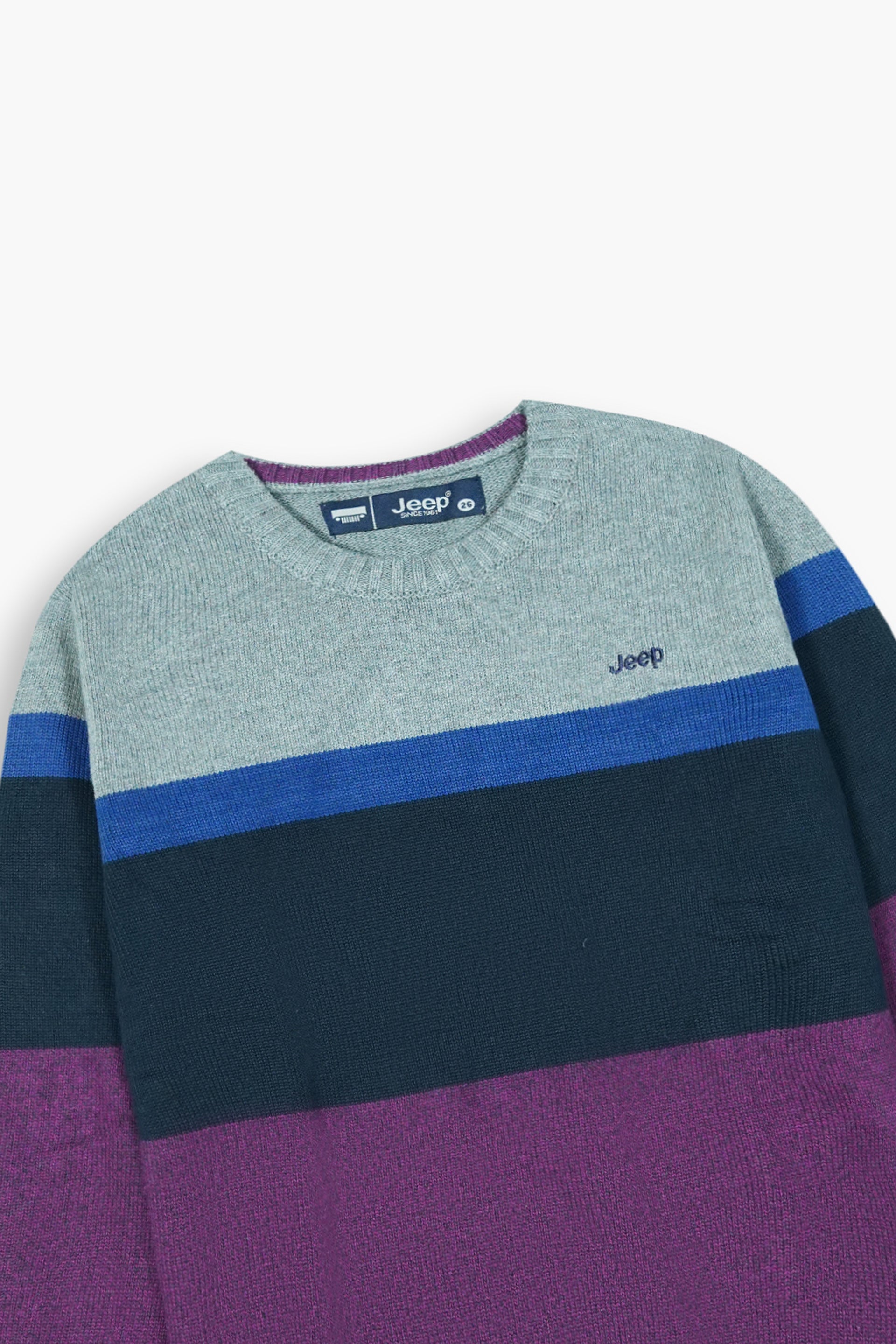 Jeep Multicolor Cotton Sweater – 100% Cotton | Warm & Stylish Winter Wear for Kids (Black & Grey)