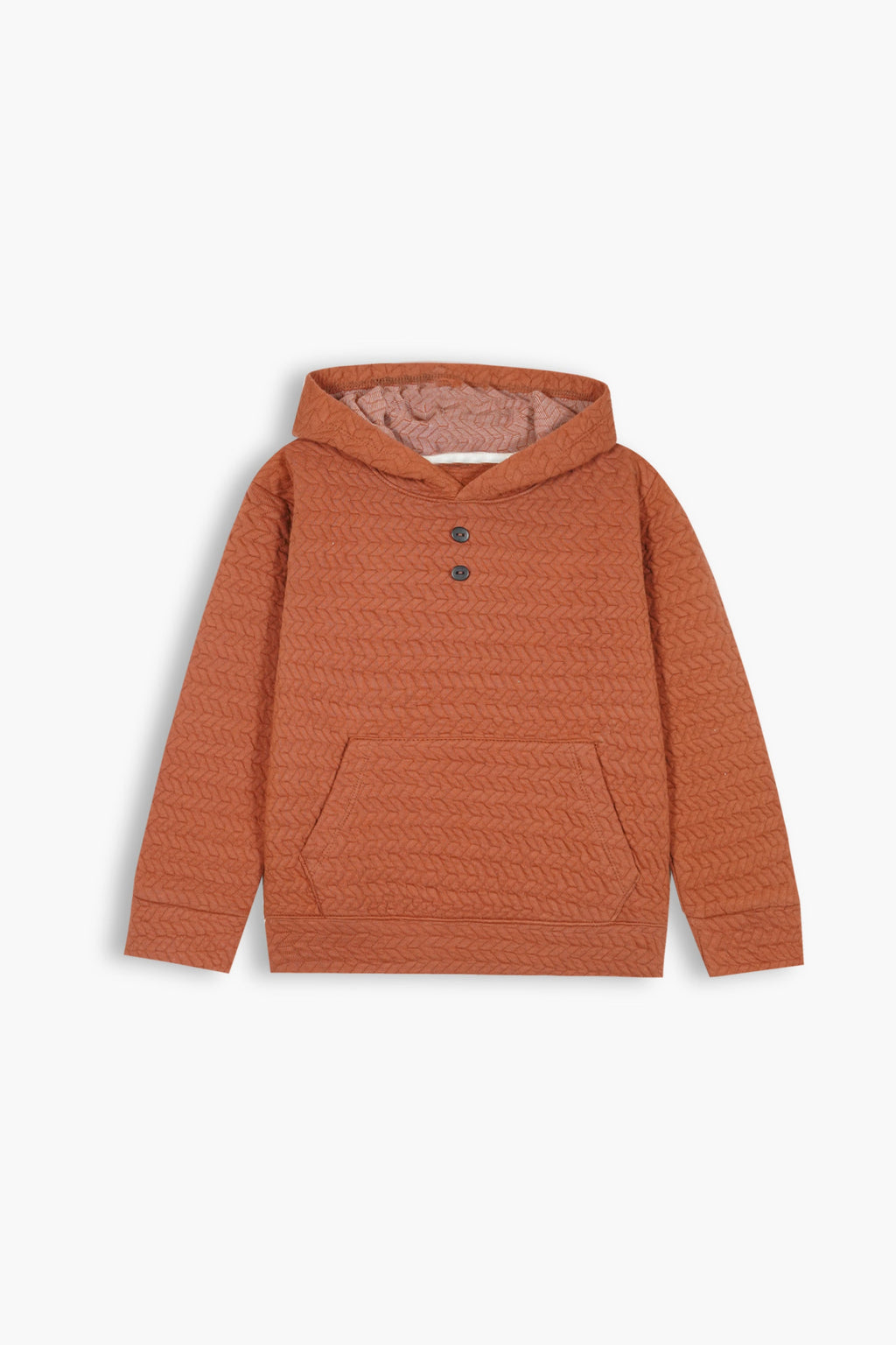 Kids Quilted Brown Tracksuit | 2-Piece Hoodie & trouser Set | Winter Cotton Outfit
