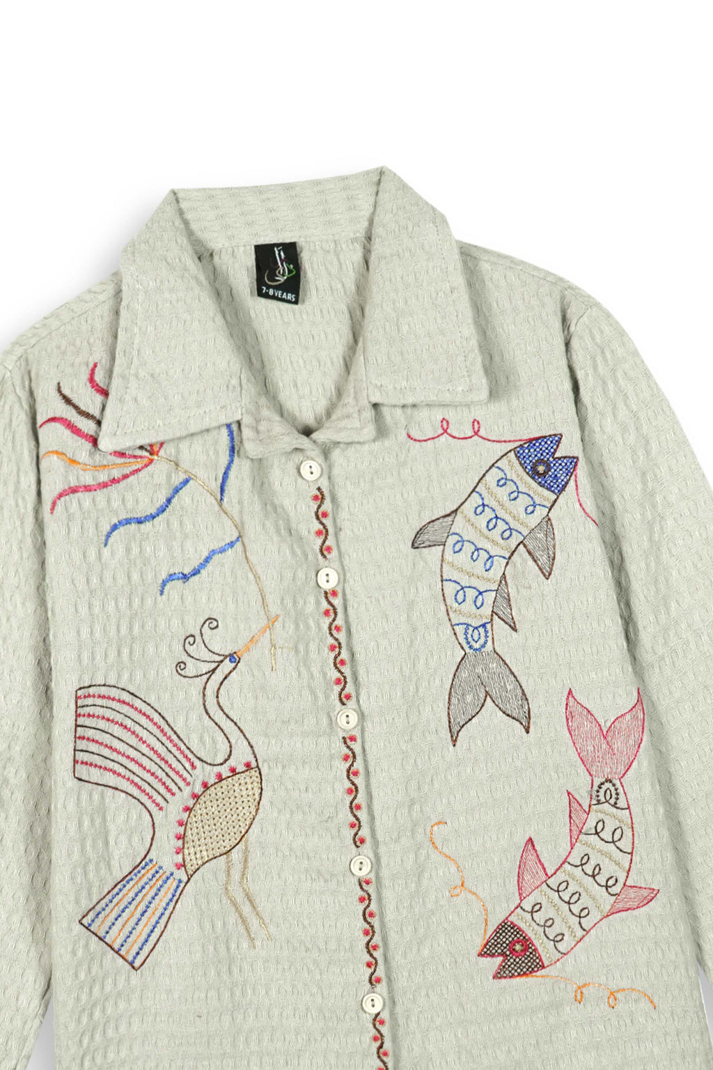 Embroidered Jacquard Shirt | Stylish Winter Wear (Grey)