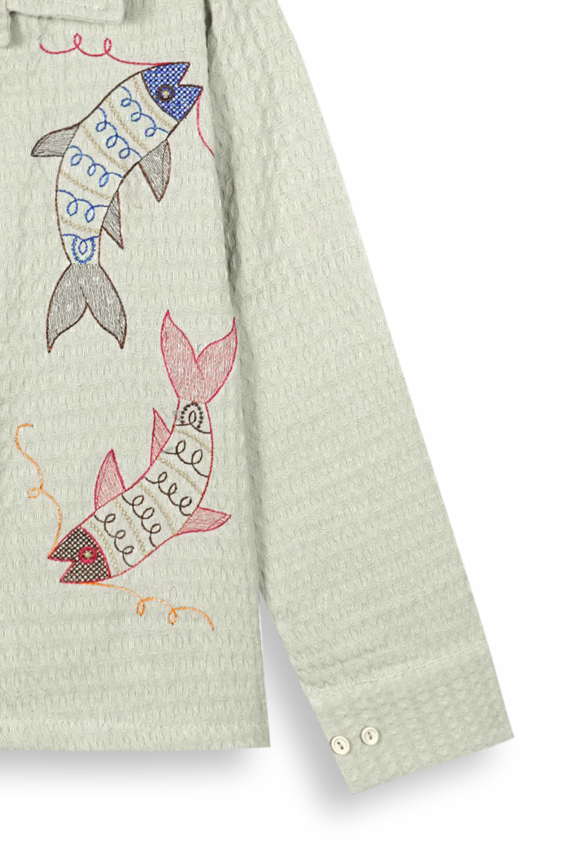 Embroidered Jacquard Shirt | Stylish Winter Wear (Grey)