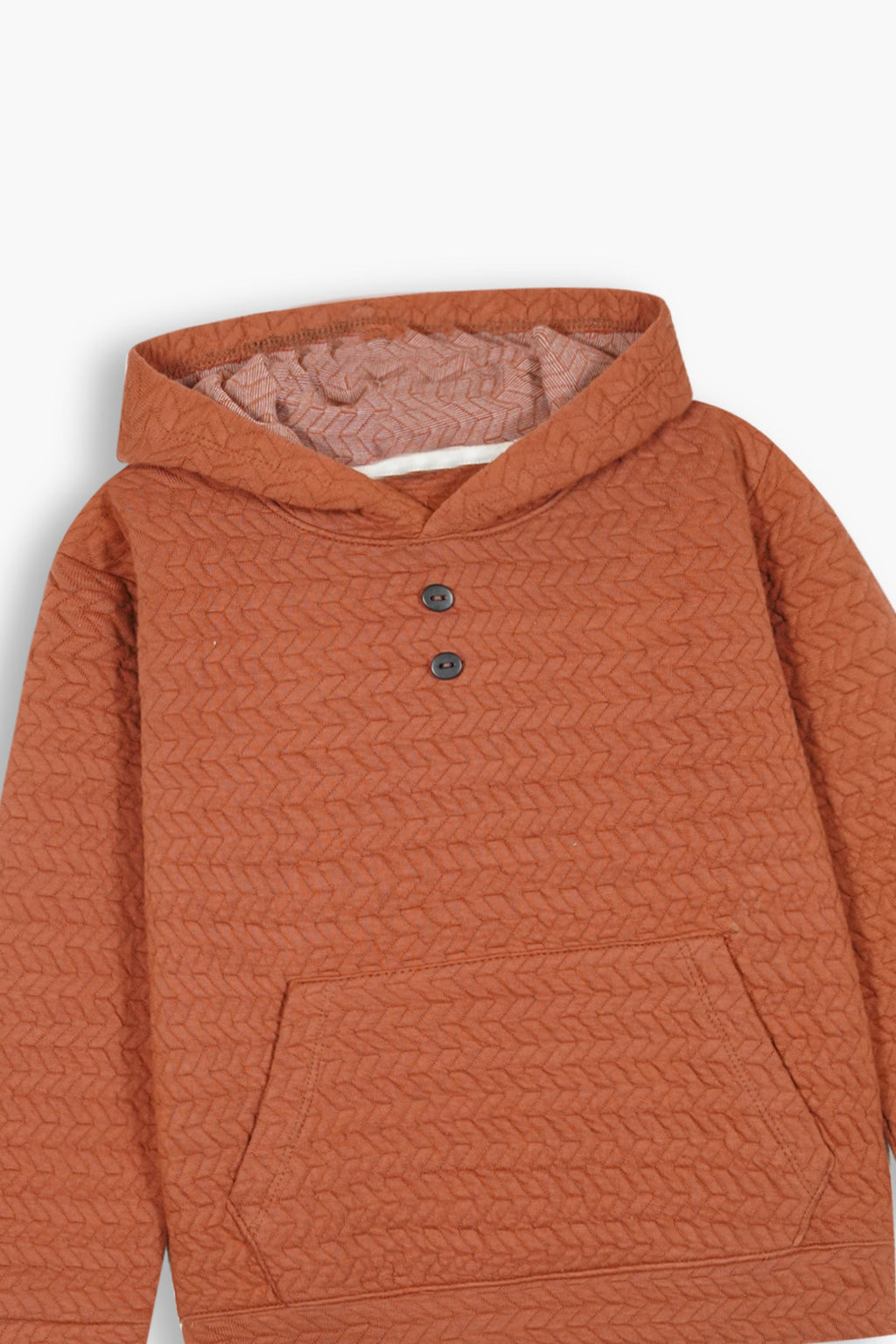 Kids Quilted Brown Tracksuit | 2-Piece Hoodie & trouser Set | Winter Cotton Outfit