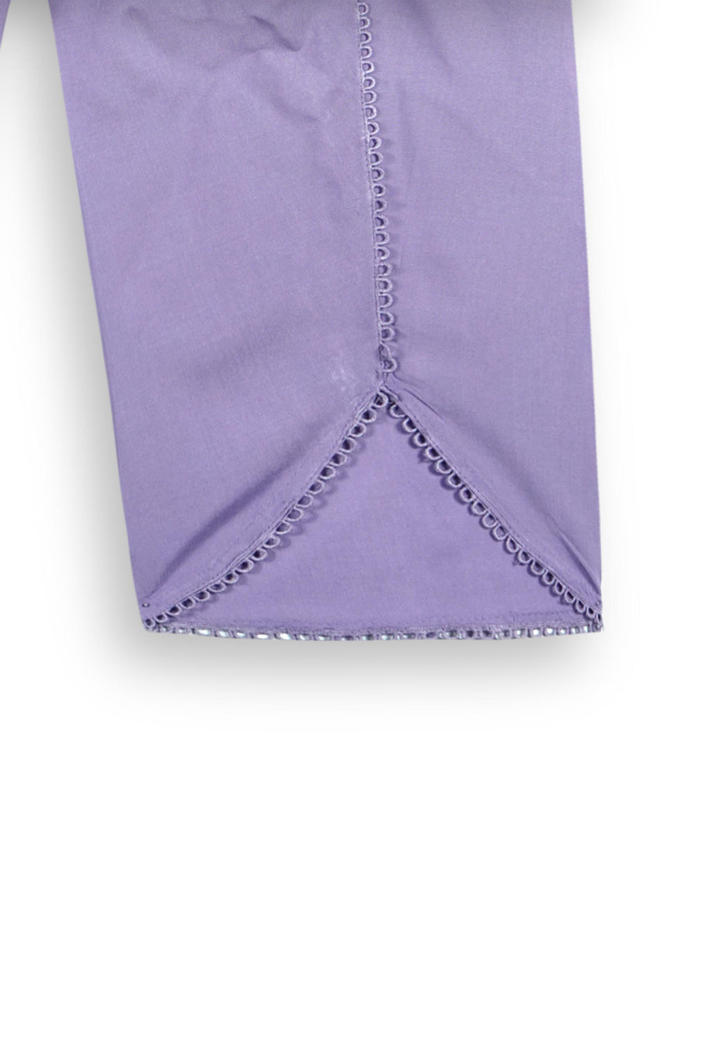 Girls Lavender Cambric Cotton Winter Suit with Gold Tilla Embroidery & Tulip Trouser