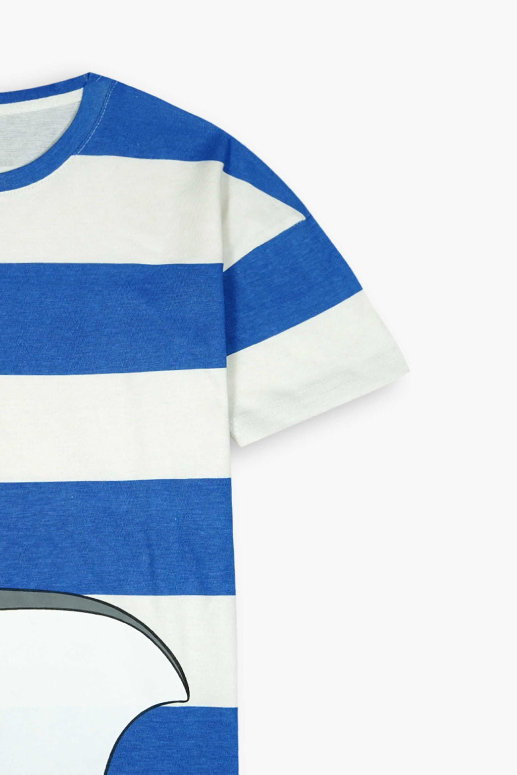 Blue & White Striped Dumbo Graphic Long T-Shirt for Kids | 100% Cotton