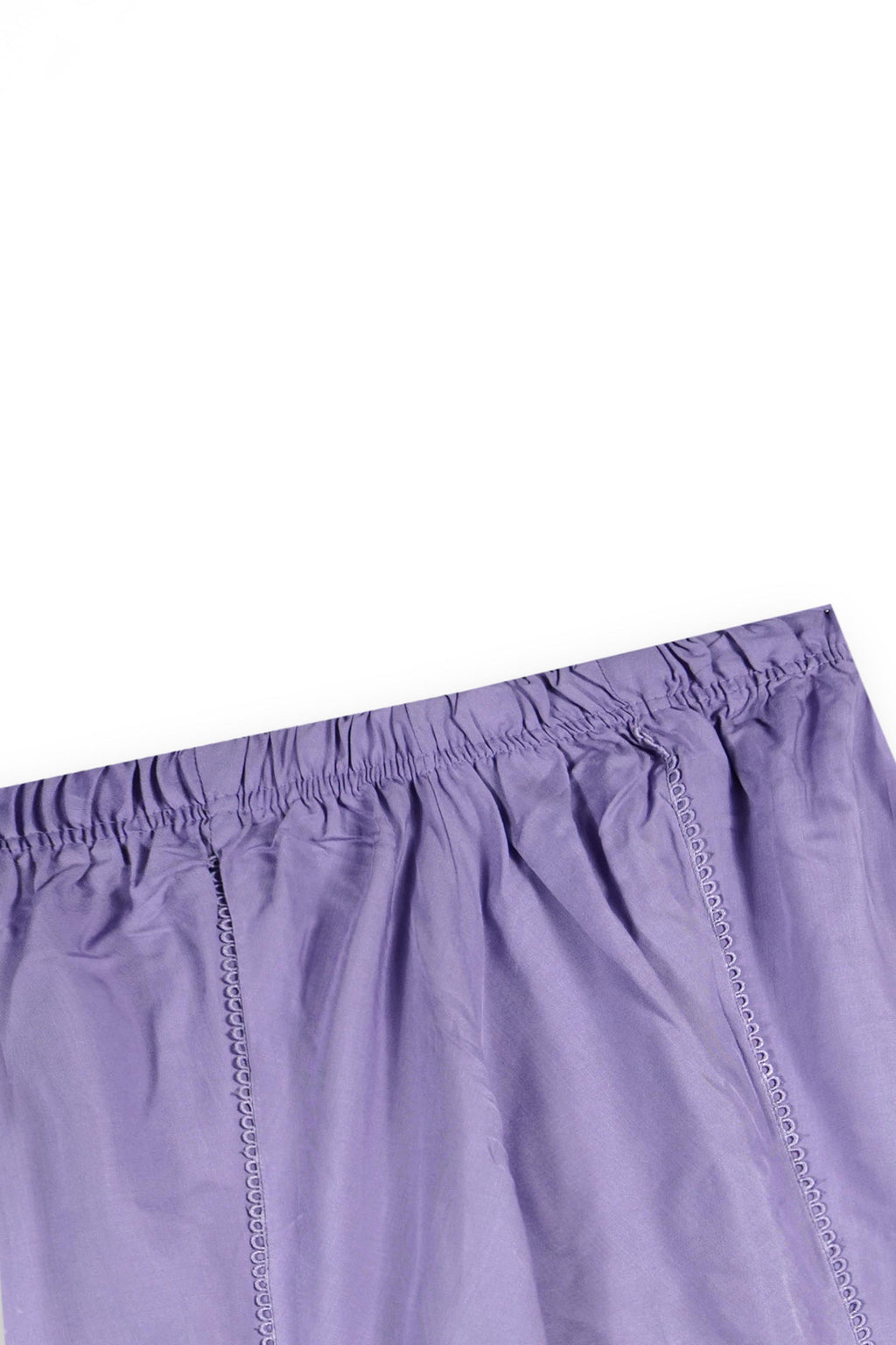 Girls Lavender Cambric Cotton Winter Suit with Gold Tilla Embroidery & Tulip Trouser