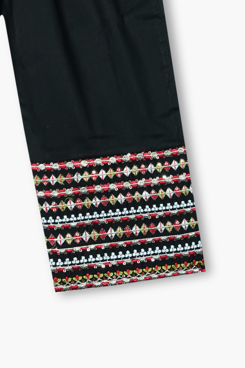 Girls Black Cotton Sequin Embroidered Ethnic Suit with Net Dupatta – Festive & Party Wear