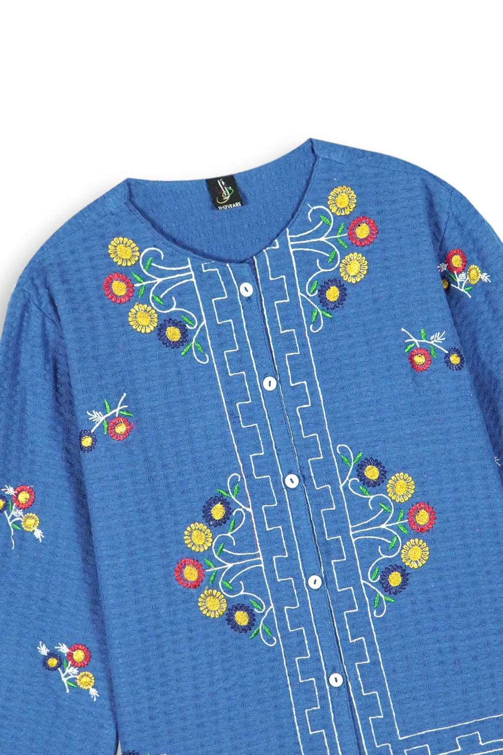 Blue Jacquard Embroidered top| Elegant Winter Wear