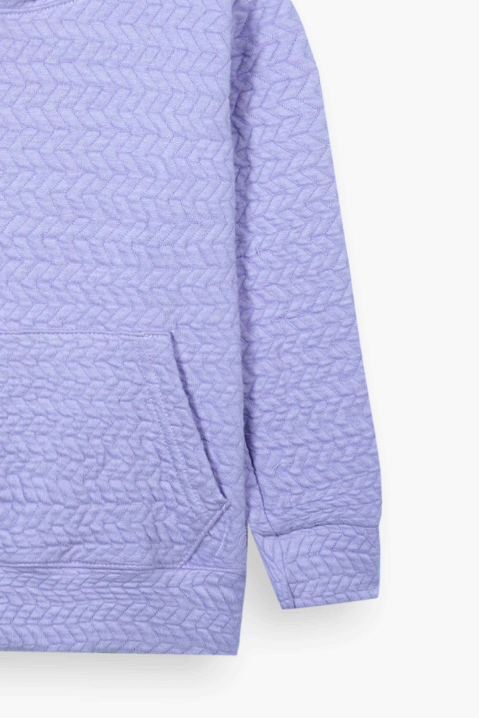 Kids Quilted Lilac Tracksuit | 2-Piece Hoodie & Jogger Set | Winter Cotton Outfit