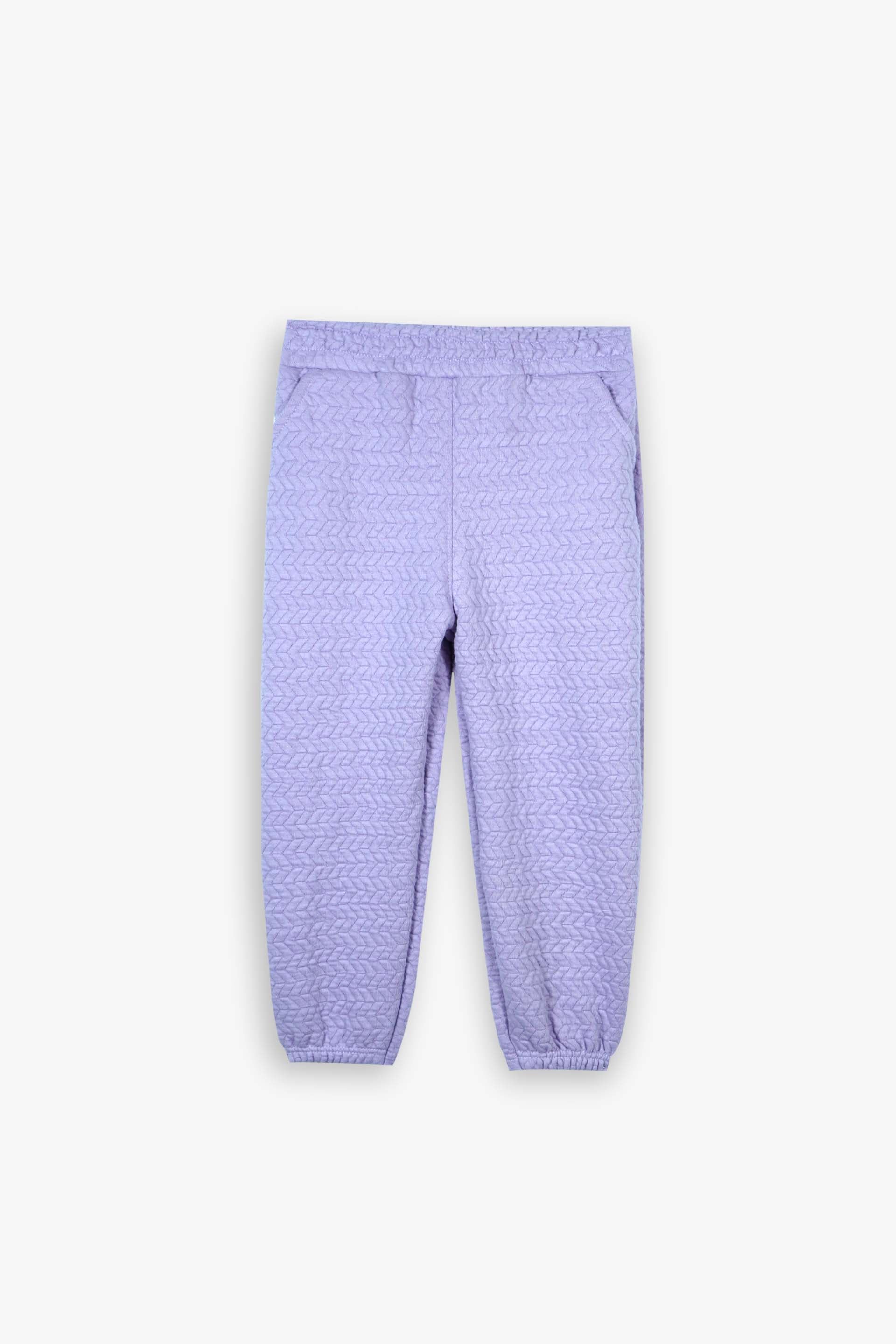 Kids Quilted Lilac Tracksuit | 2-Piece Hoodie & Jogger Set | Winter Cotton Outfit