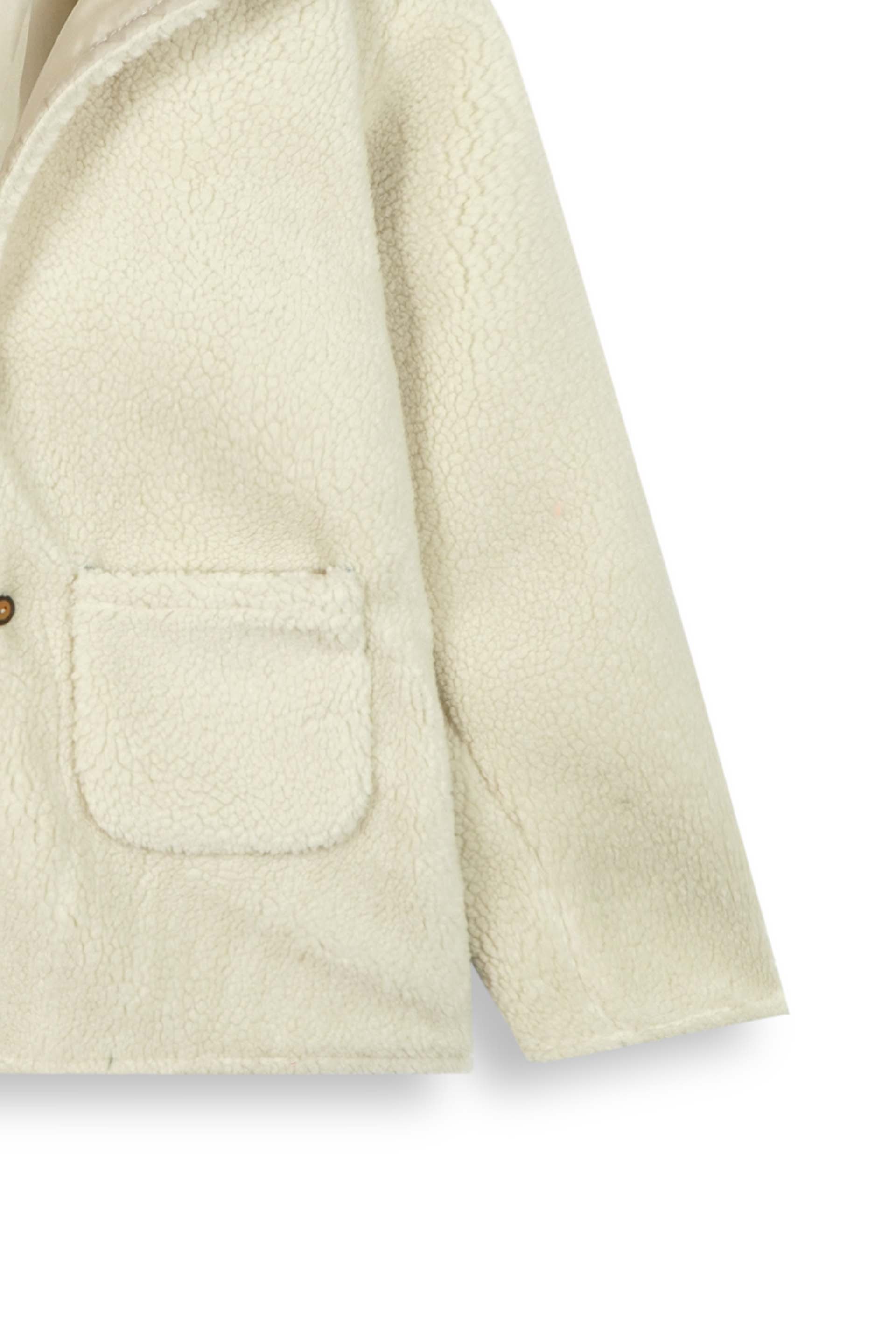 Cream Long Fur Coat | Winter Warmth
