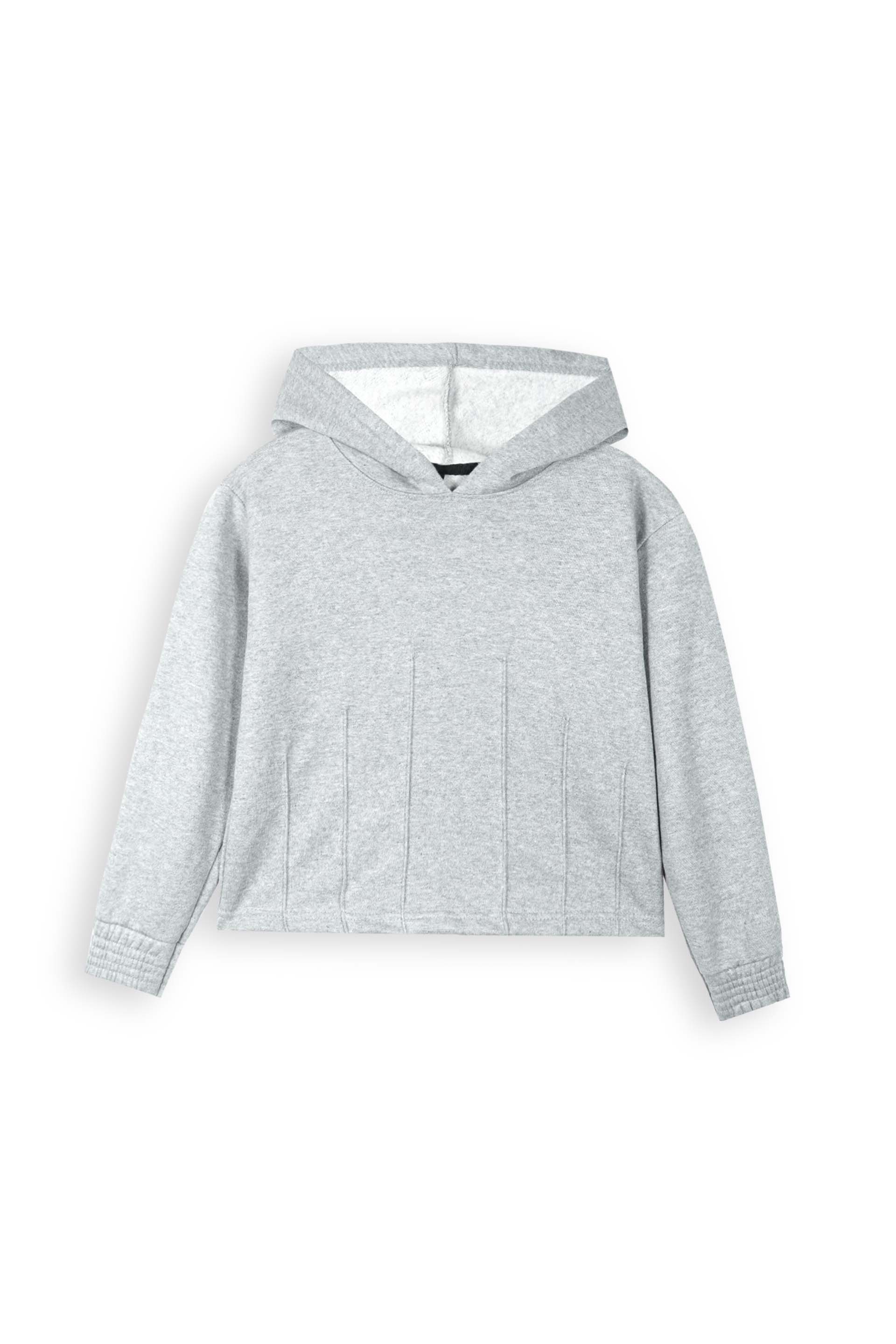 Light Grey Fleece Hoodie Suit for Kids | Cozy Winter 2-Piece Set