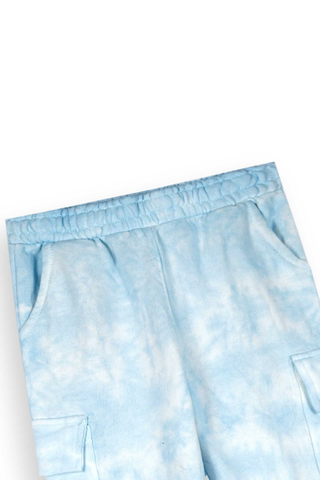 Sky Blue Tie-Dye Terry Tracksuit | 100% Cotton | Cozy Winter Outfit for Kids