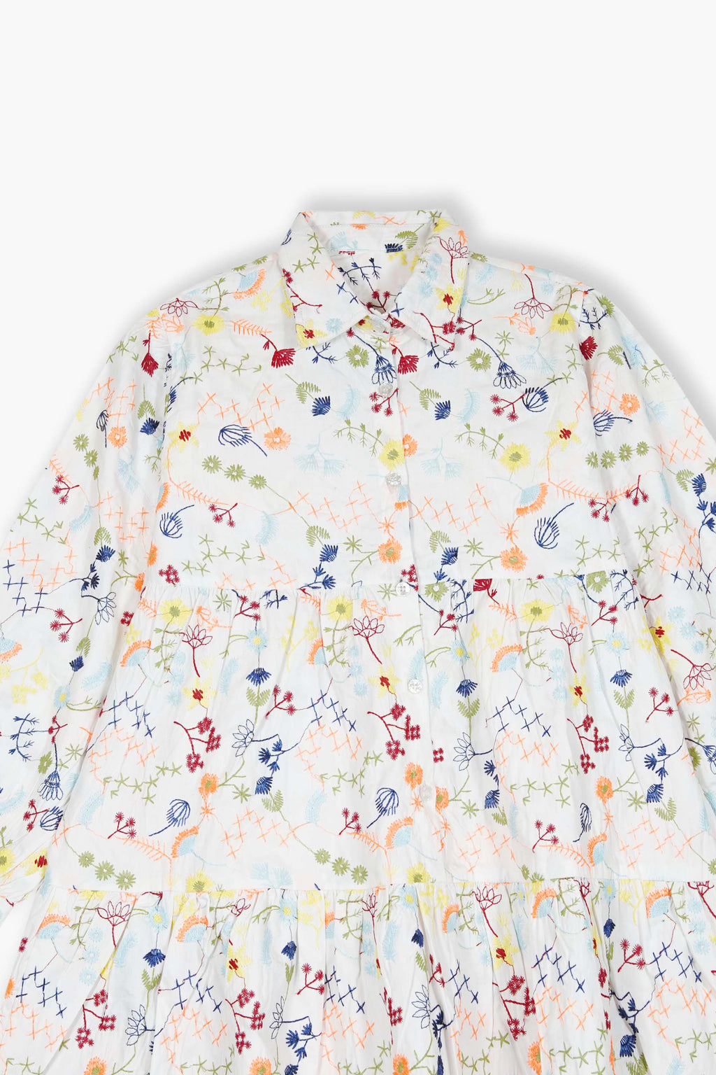 White cotton all over Embroidered Top | Girls Winter Ethnic Wear