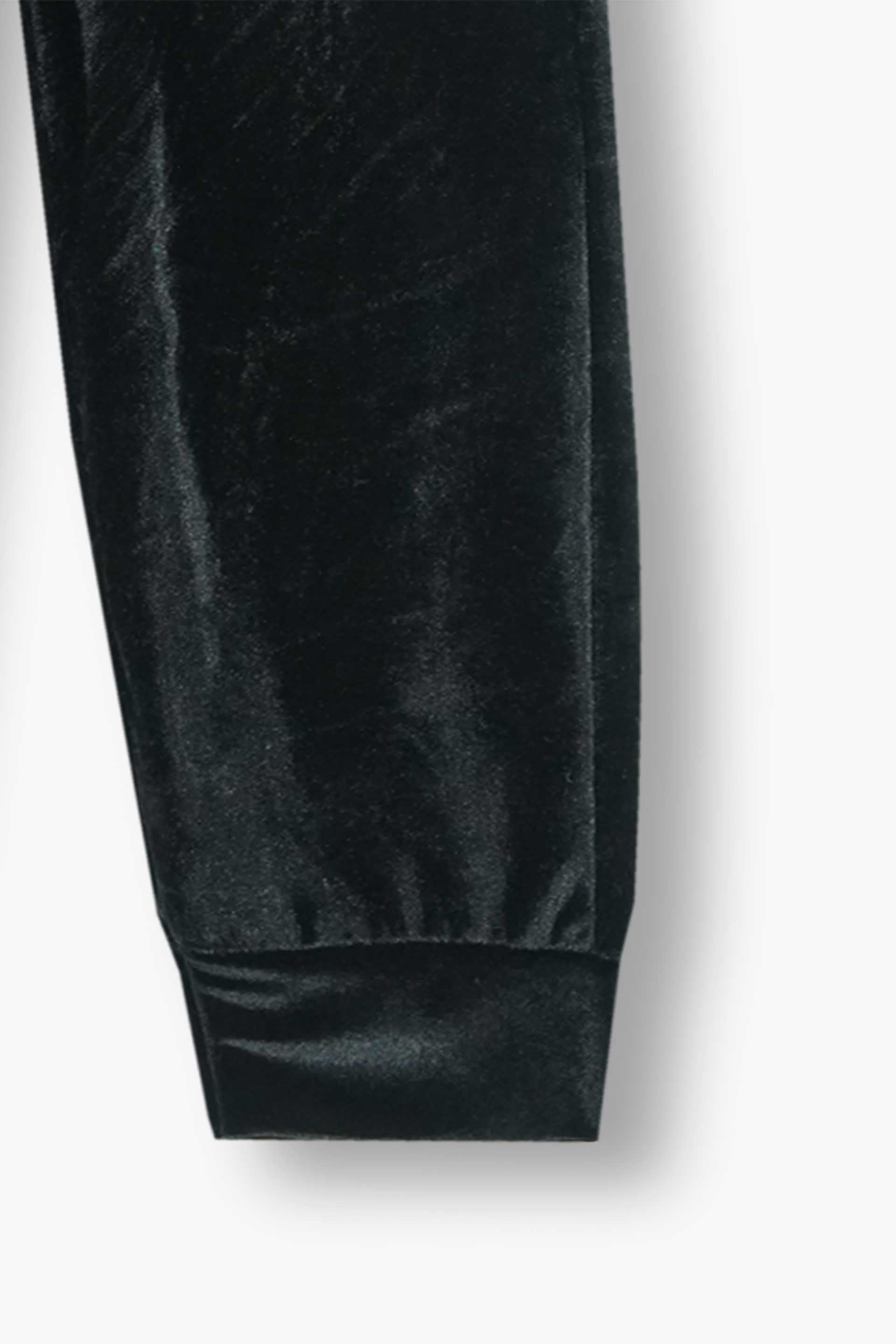 Kids Velvet Tracksuit – Black