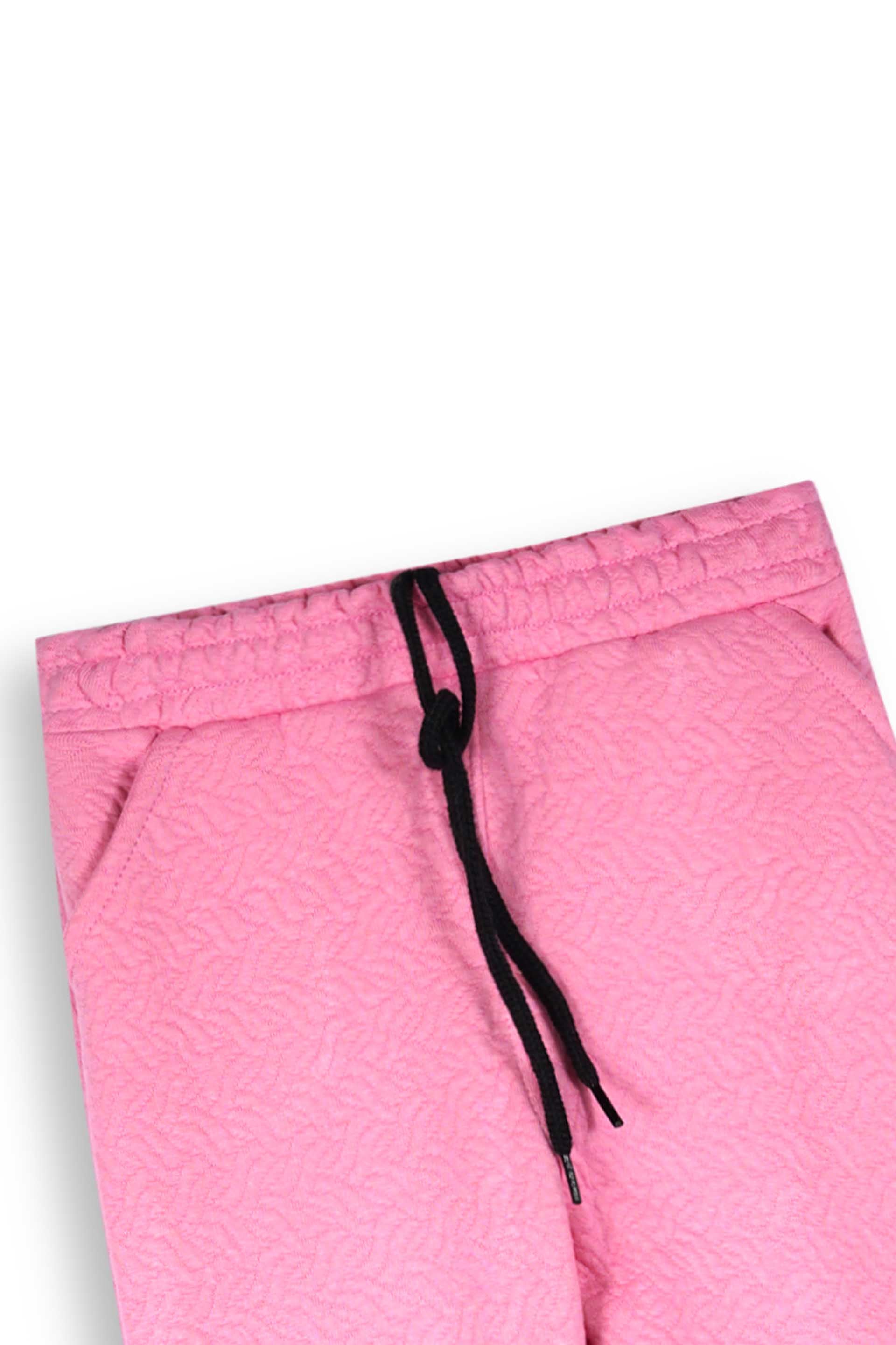 Pink Quilted Winter Suit with Neck Slit | Cozy 2-Piece Lounge Set