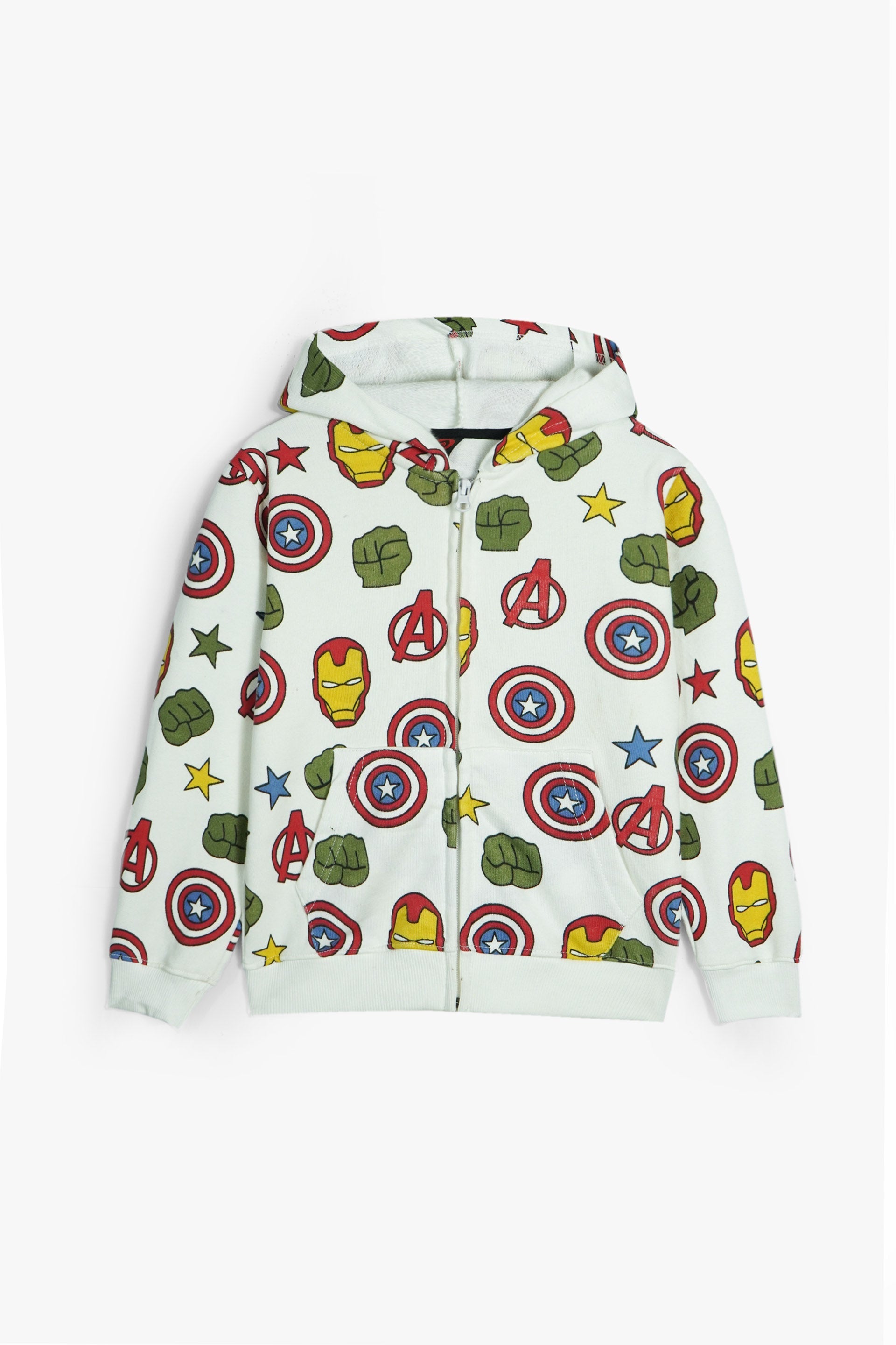 Marvel Avengers 100% Cotton Terry Hoodie – Kids Zip-Up Hoodie