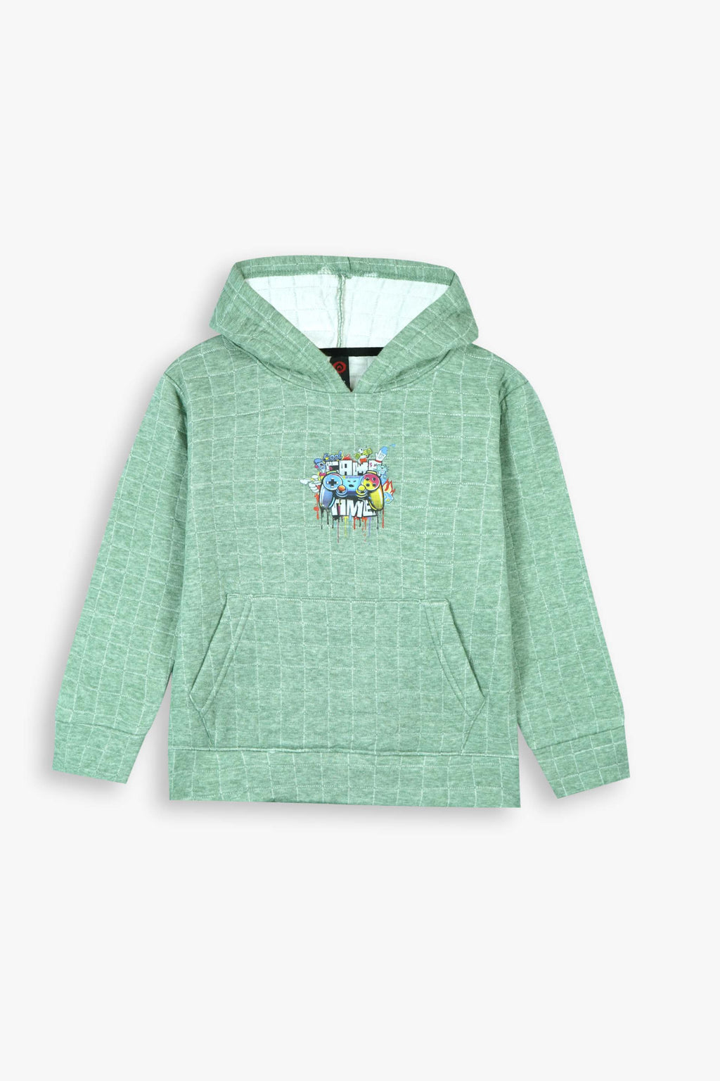 Unisex Kids Quilted Hoodie – Sage Green
