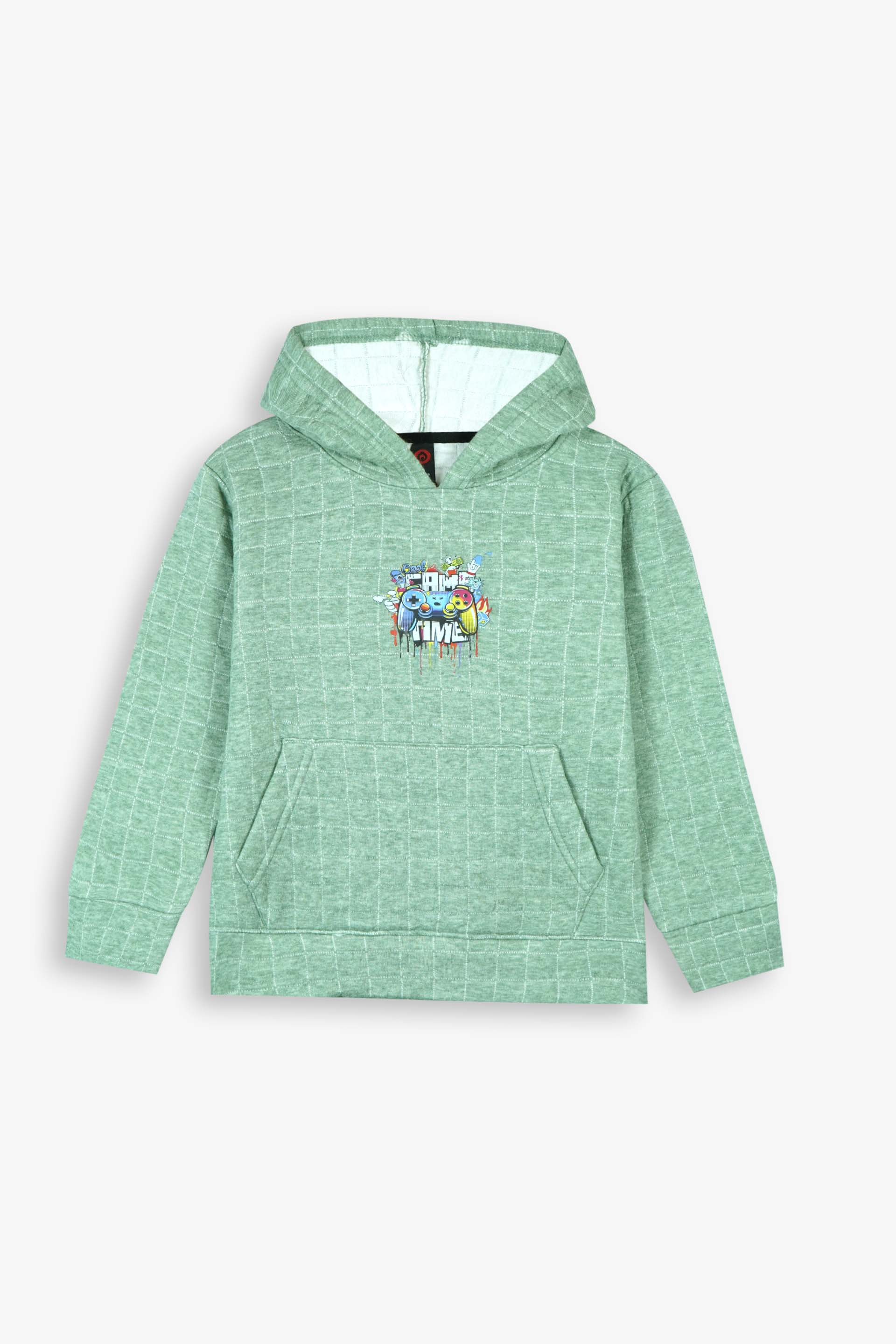 Unisex Kids Quilted Hoodie – Sage Green
