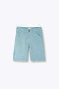 Kid's Cotton Light Green Short With Adjuster