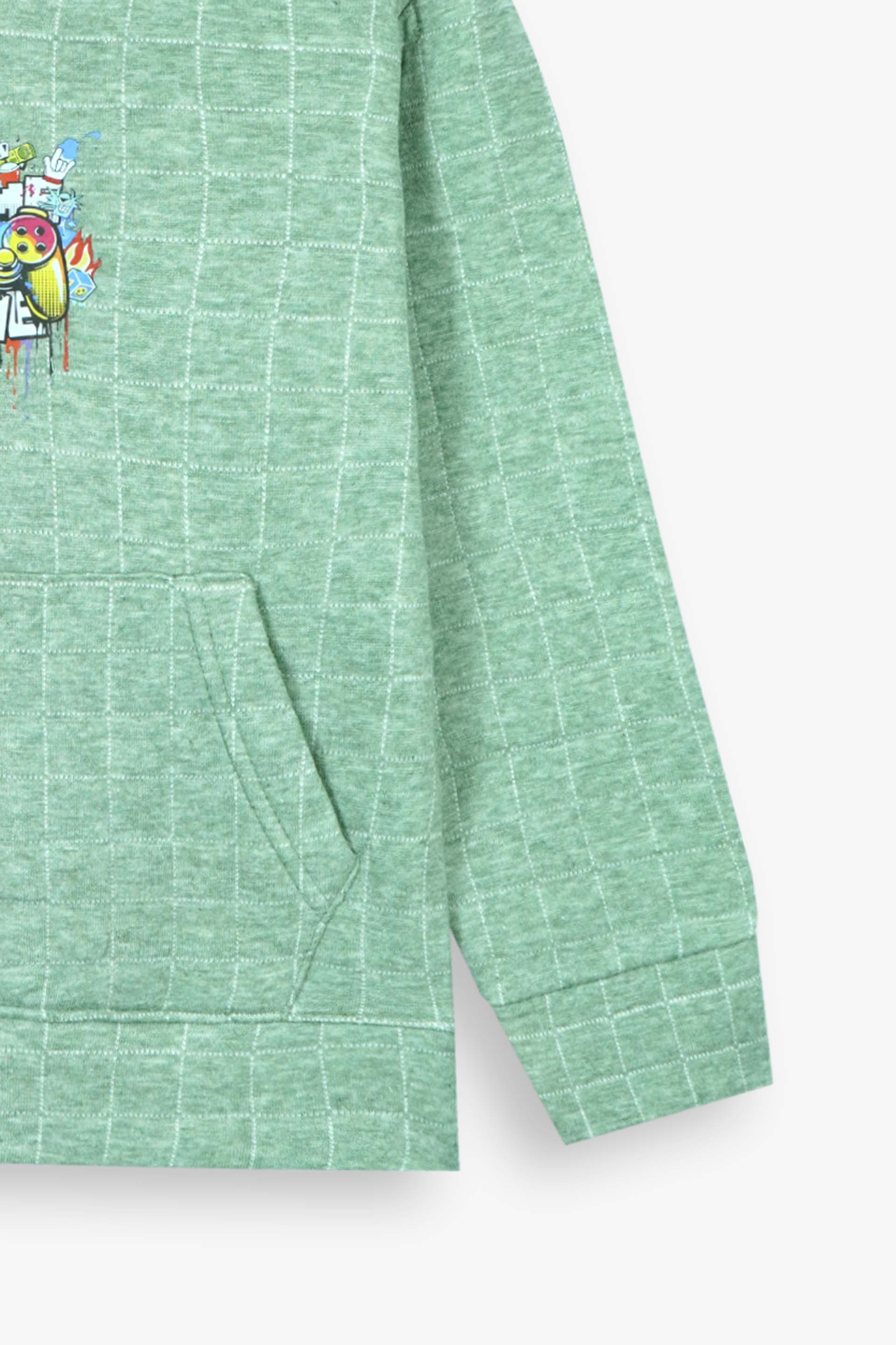Unisex Kids Quilted Hoodie – Sage Green