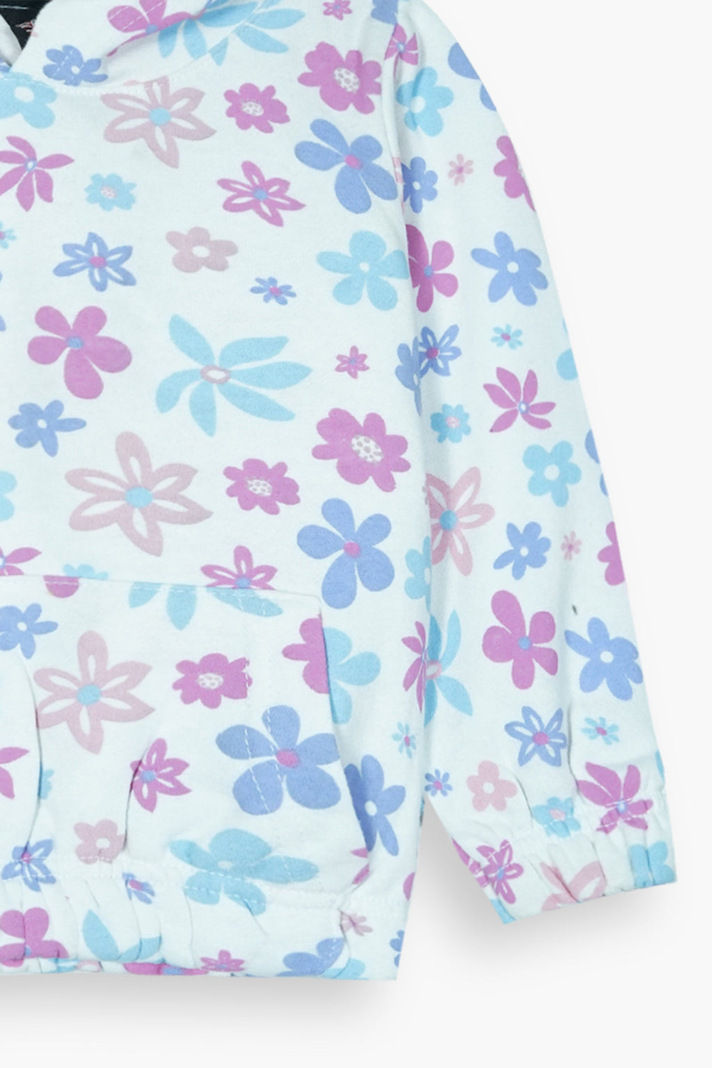 Girls 100% Cotton Fleece Printed Hoodie Suit – Soft Winter Co-Ord Set