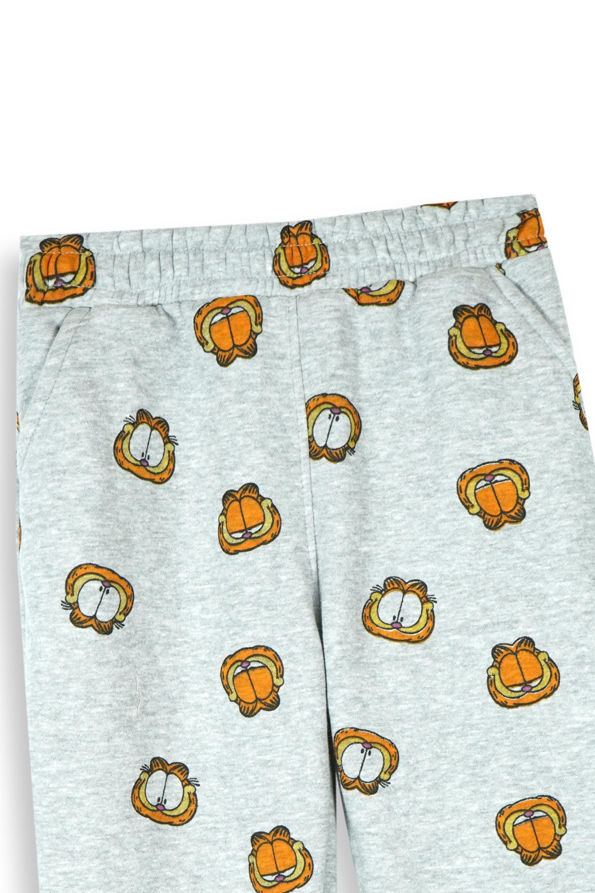 Kids Garfield-style character motifs Allover Print Hoodie & Jogger Set – 100% Cotton Fleece