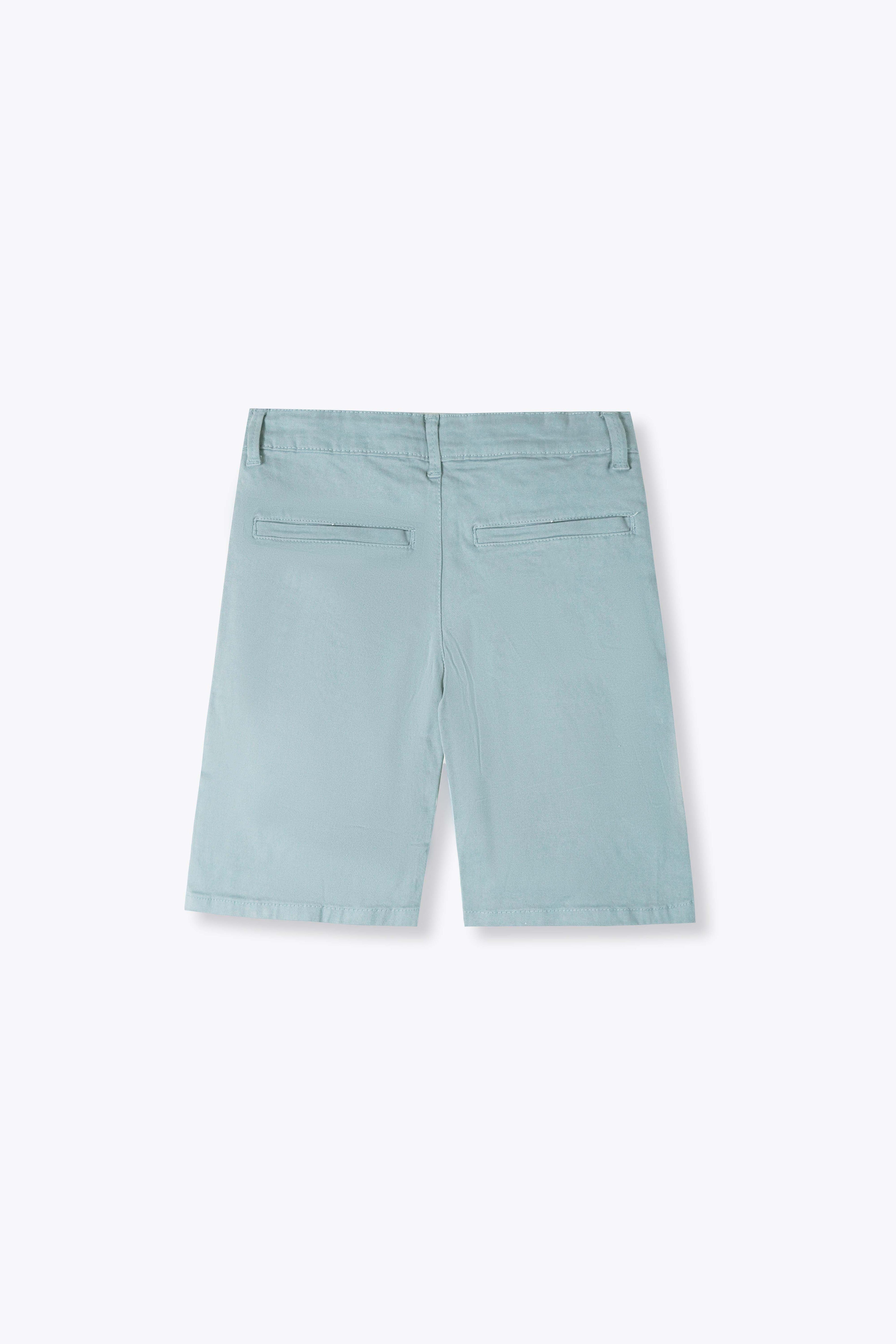 Kid's Cotton Light Green Short With Adjuster