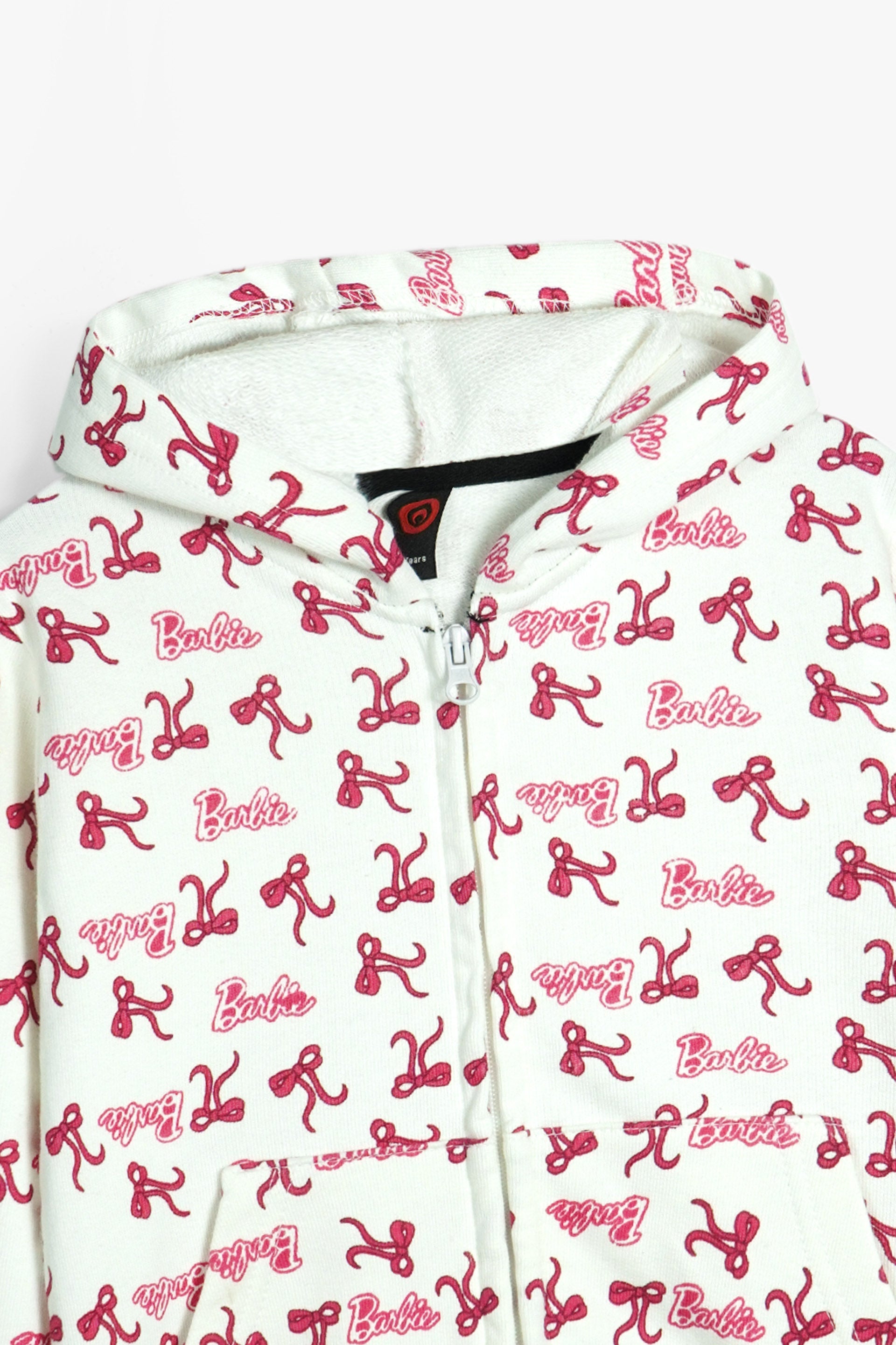 Barbie Print 100% Zip-Up Cotton Terry Hoodie – Heavy GSM
