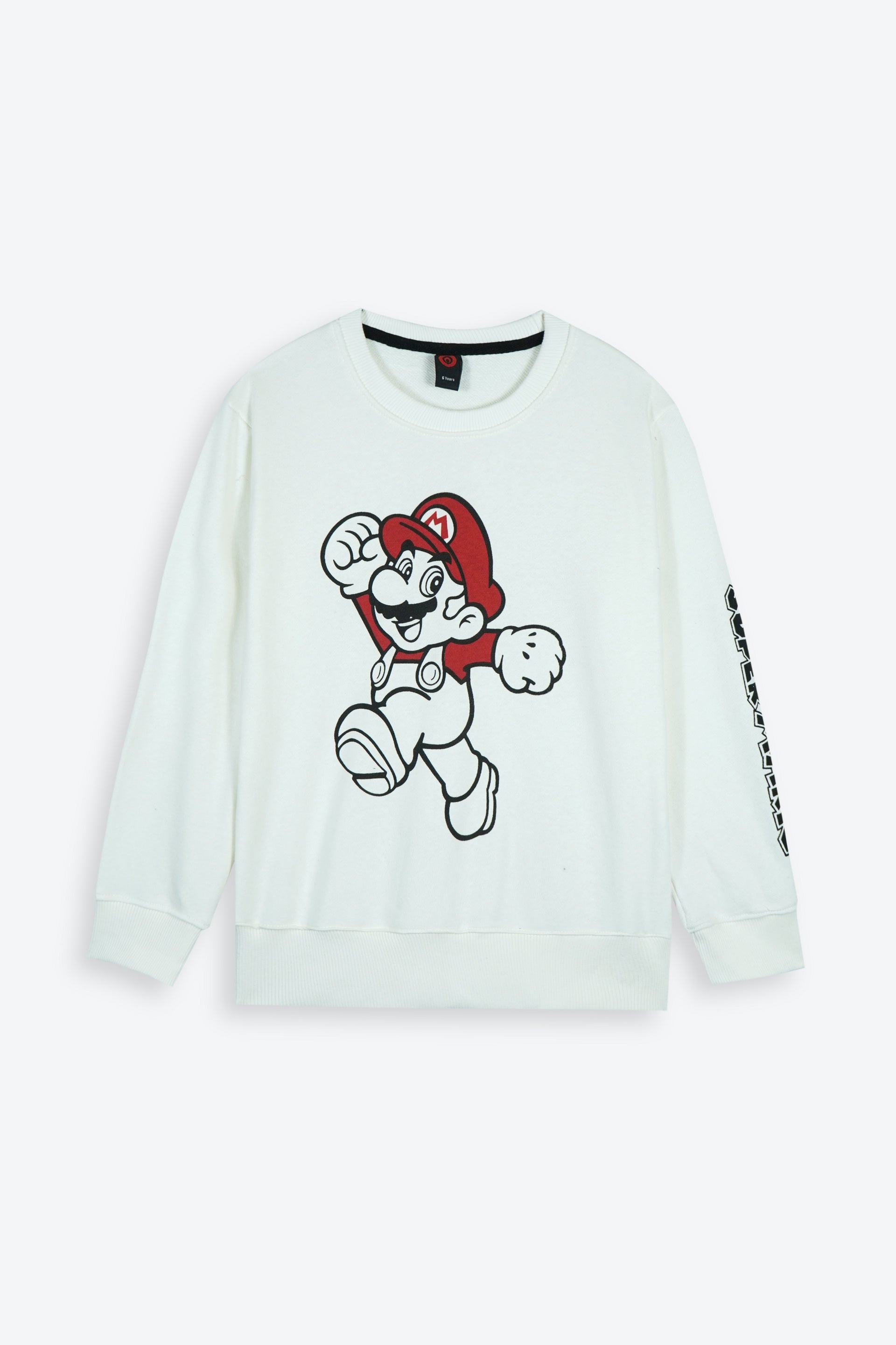 Super Mario Kids Tracksuit – White | 100% Cotton Terry