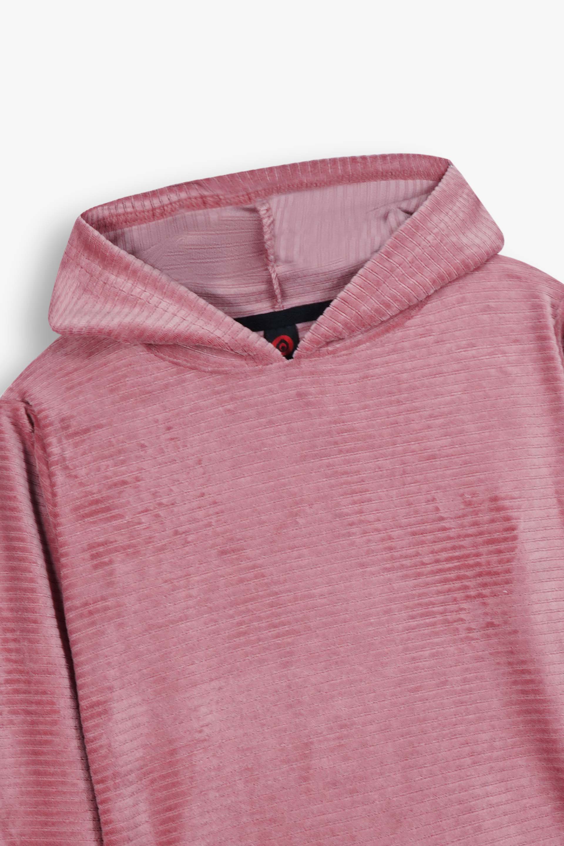 Kids Dusty Rose Velvet Hoodie – Soft & Cozy Winter Wear