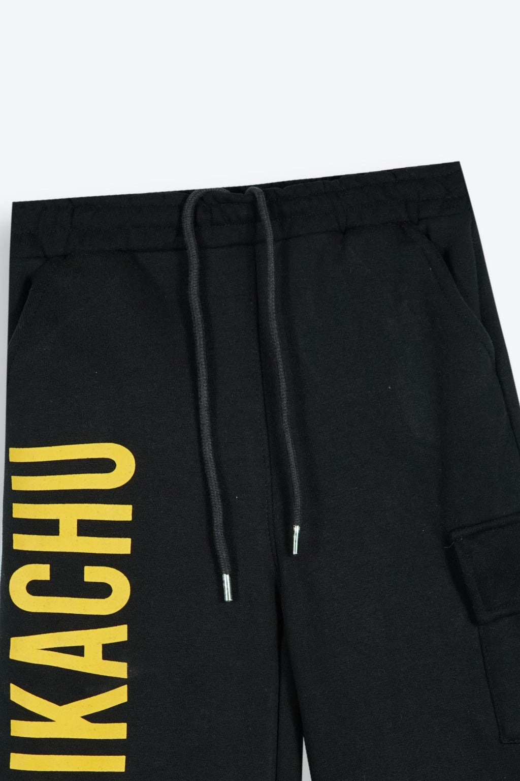 Pokémon Pikachu Girls Tracksuit – Yellow Hoodie & Black Wide-Leg Pants | 100% Cotton Fleece