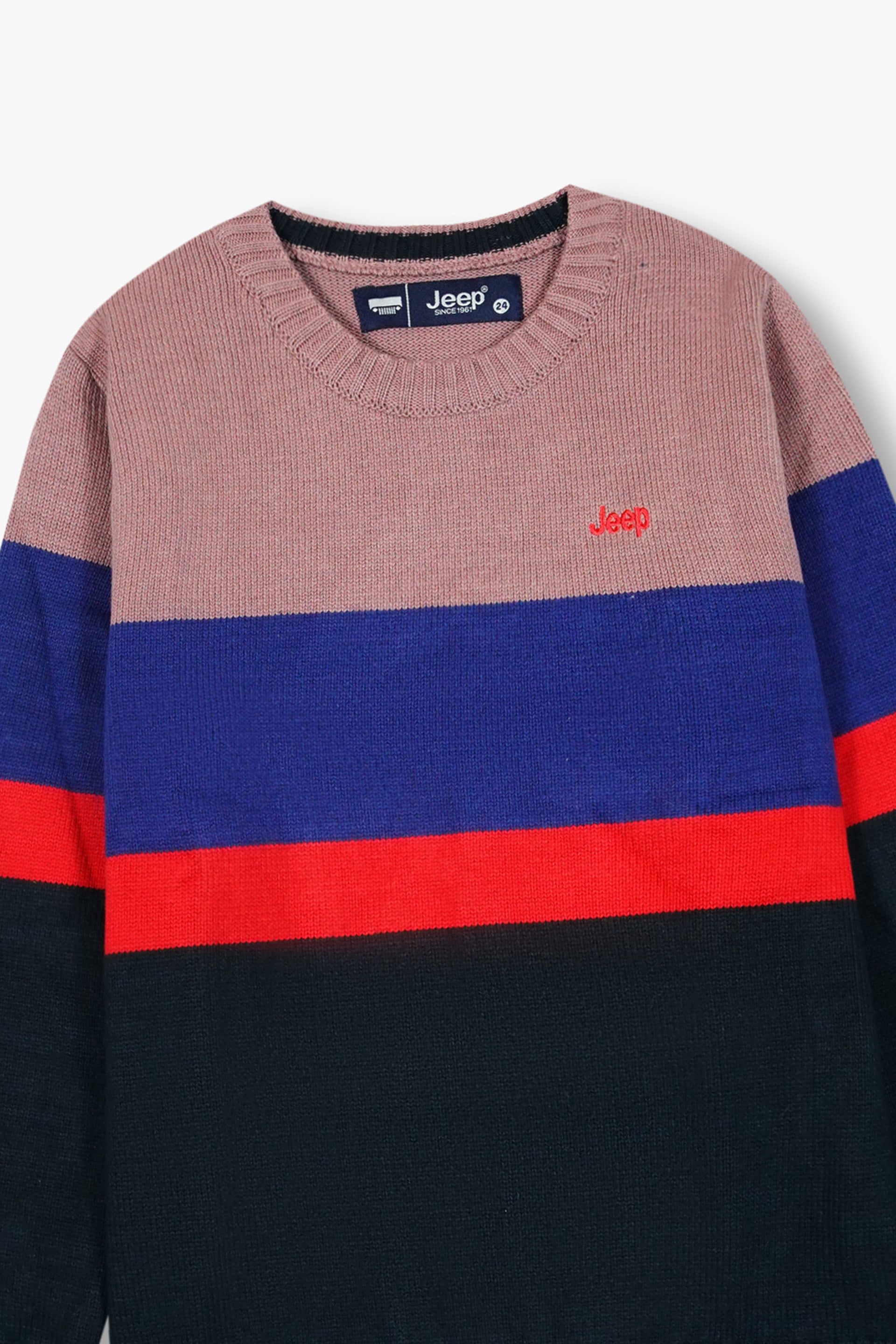 Jeep Color Block Cotton Sweater – 100% Cotton | Stylish &amp; Warm Winter Wear for Kids
