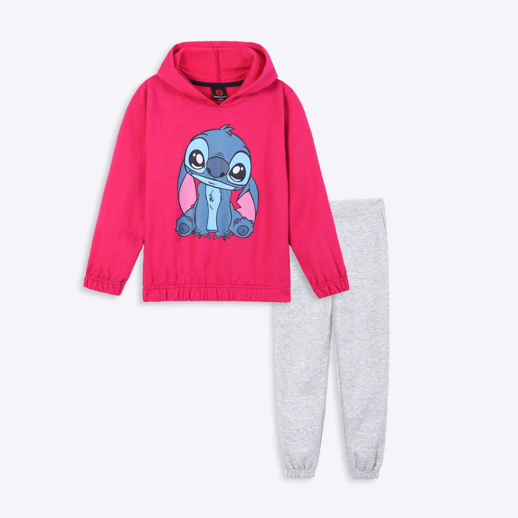 Stitch Printed Kids Fleece Suit | 100% Cotton Fleece Winter Outfit