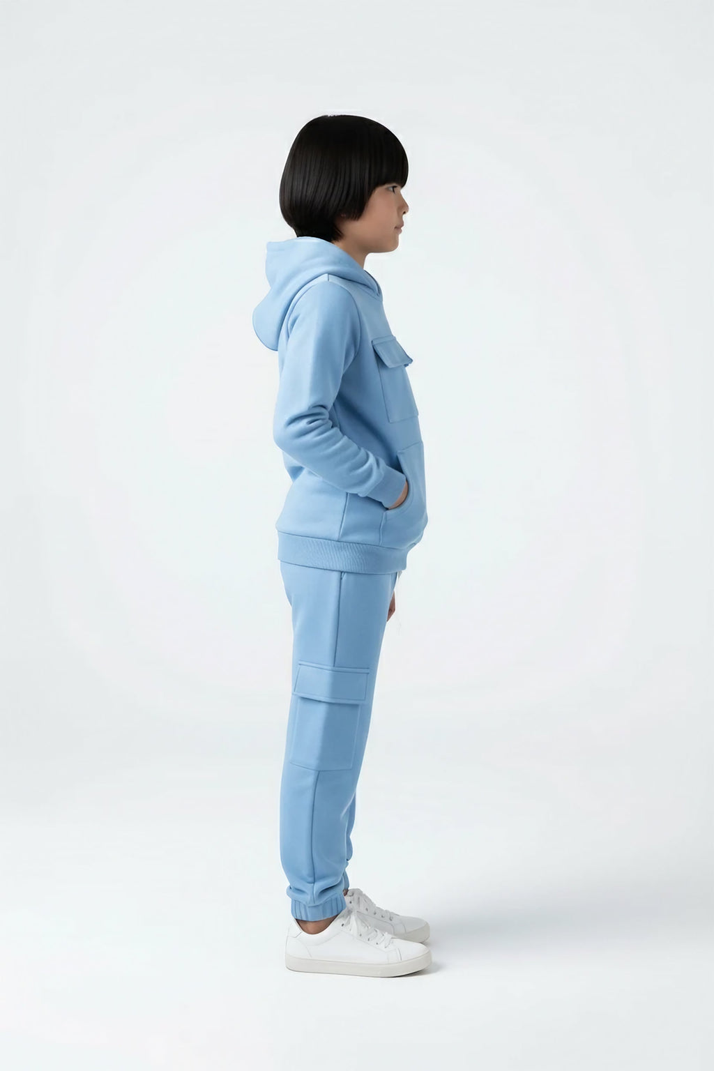kids Utility Fleece Tracksuit – Sky Blue