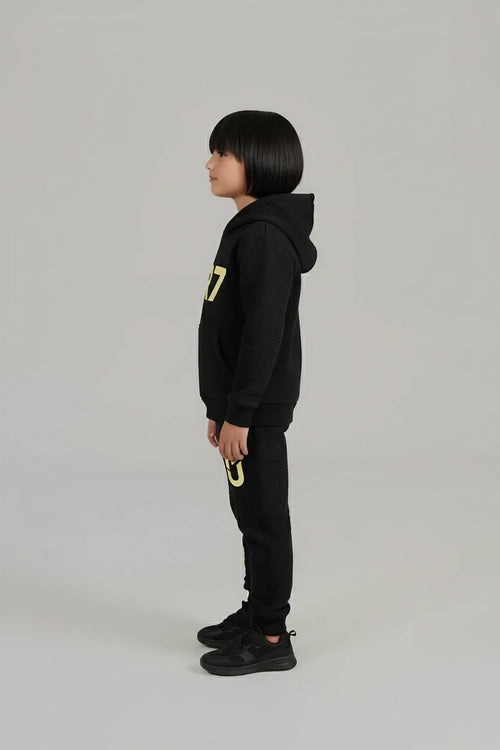 CR7 Quilted Tracksuit for Kids | Ronaldo Printed Hoodie & Joggers | Winter Outfit