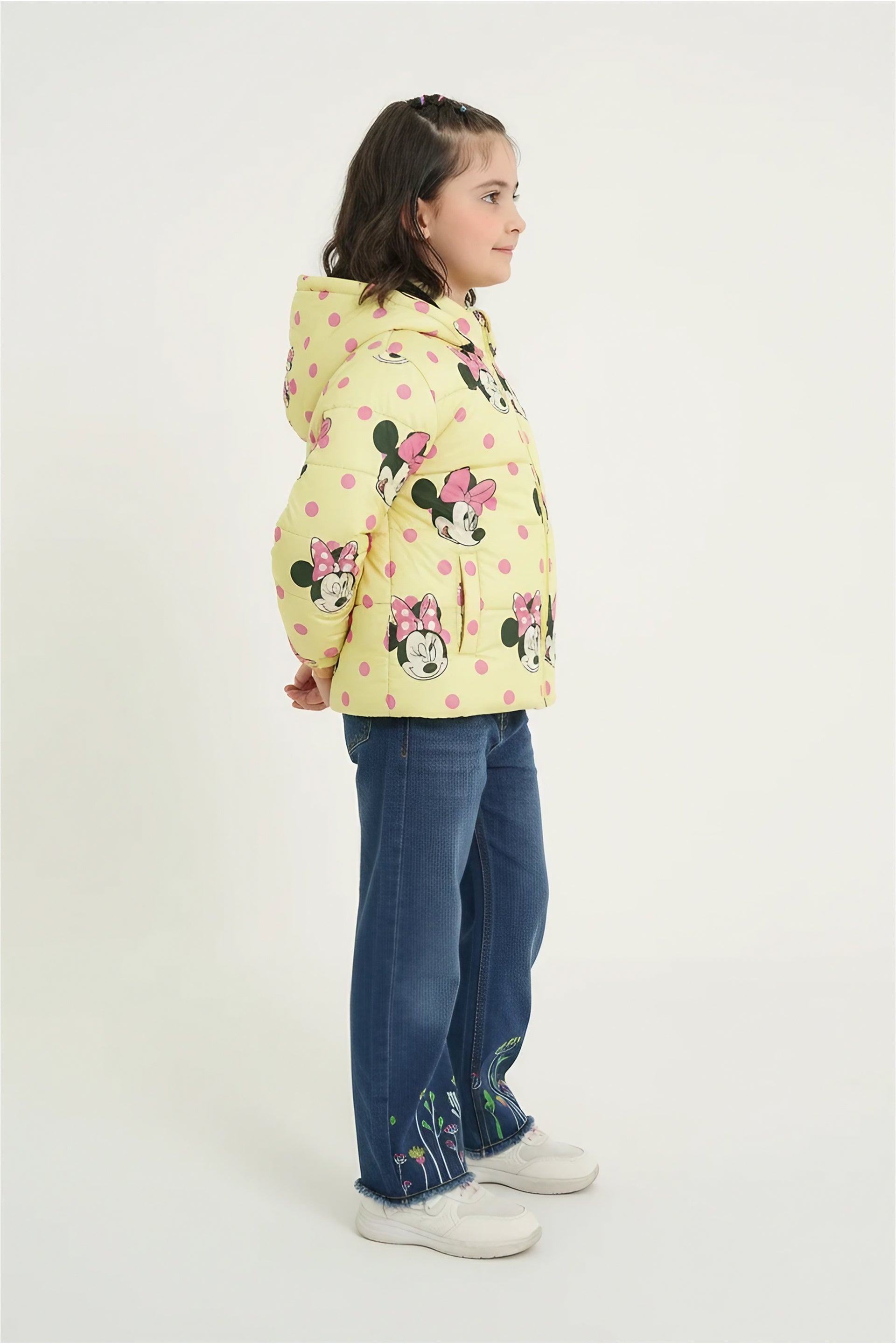 Minnie Mouse Kids Puffer Jacket | Girls Hooded Winter Coat | Warm & Lightweight Outerwear