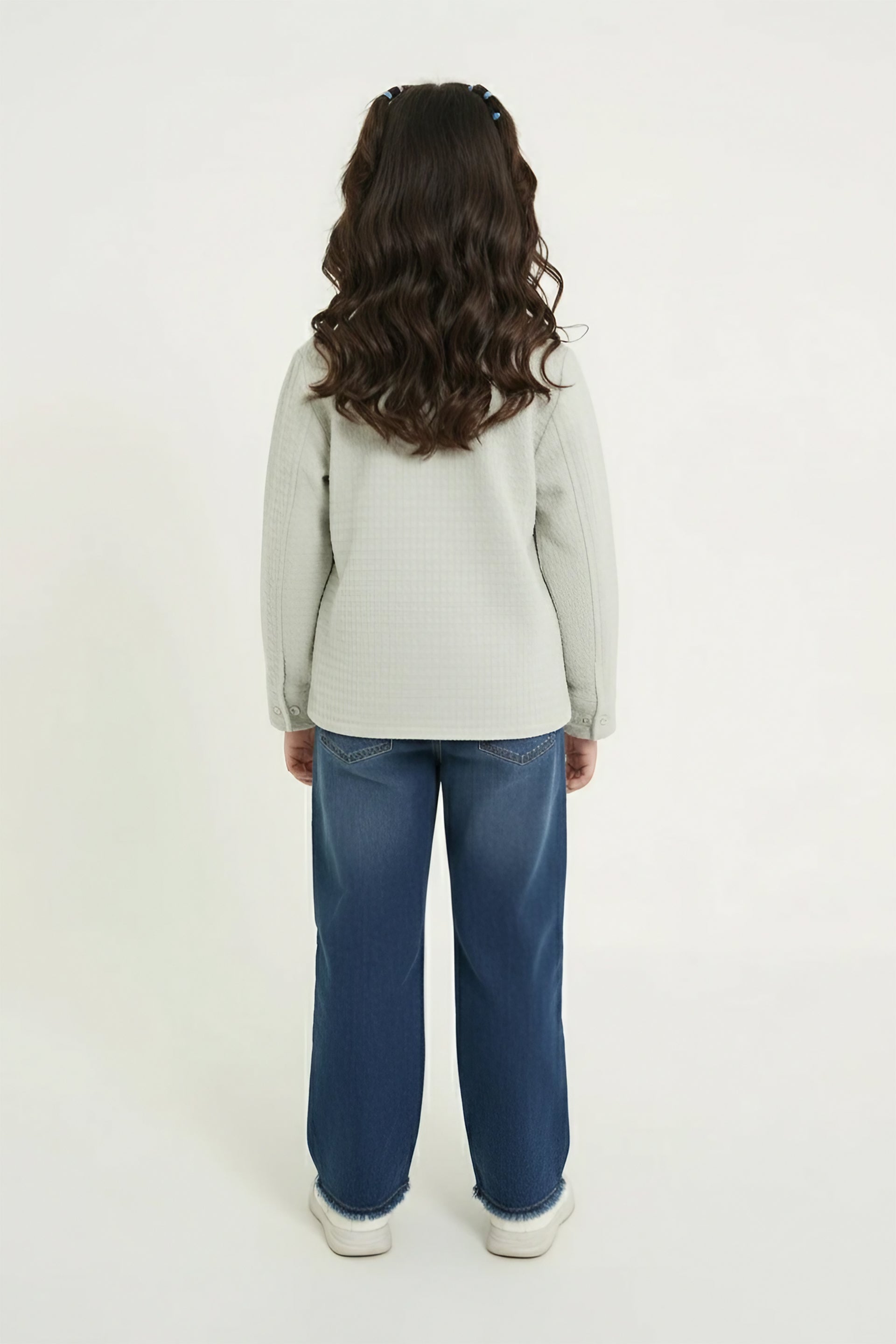 Embroidered Jacquard Shirt | Stylish Winter Wear (Grey)
