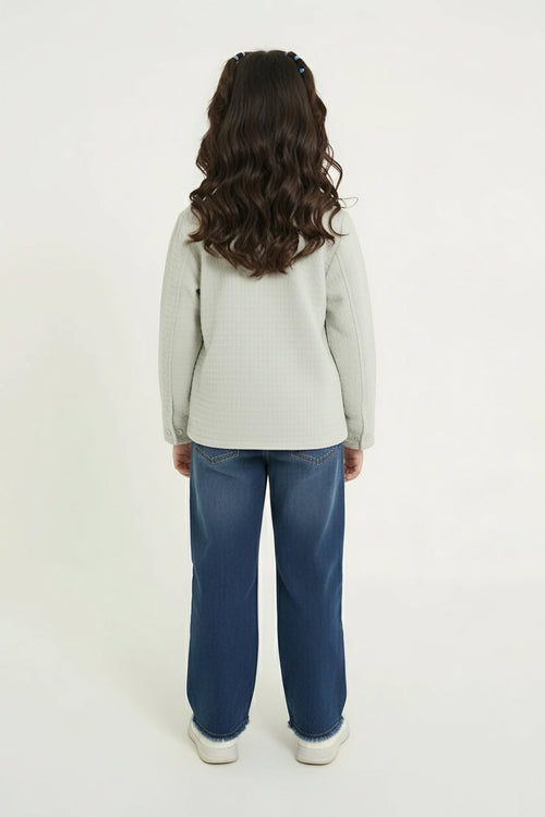 Embroidered Jacquard Shirt | Stylish Winter Wear (Grey)